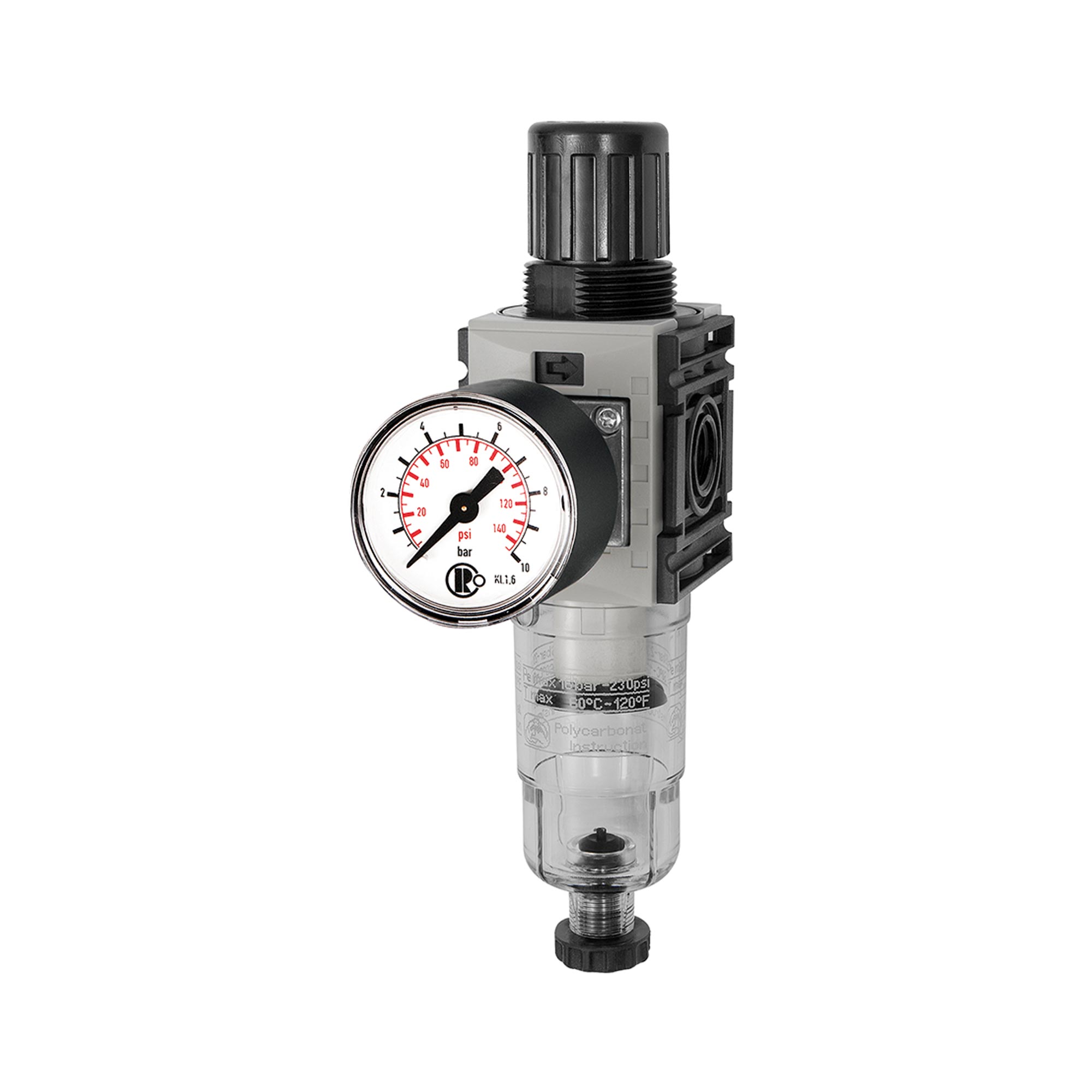 Filter regulator »FUTURA-mini« PC container, Size 0, G 1/4 - Riegler K2025