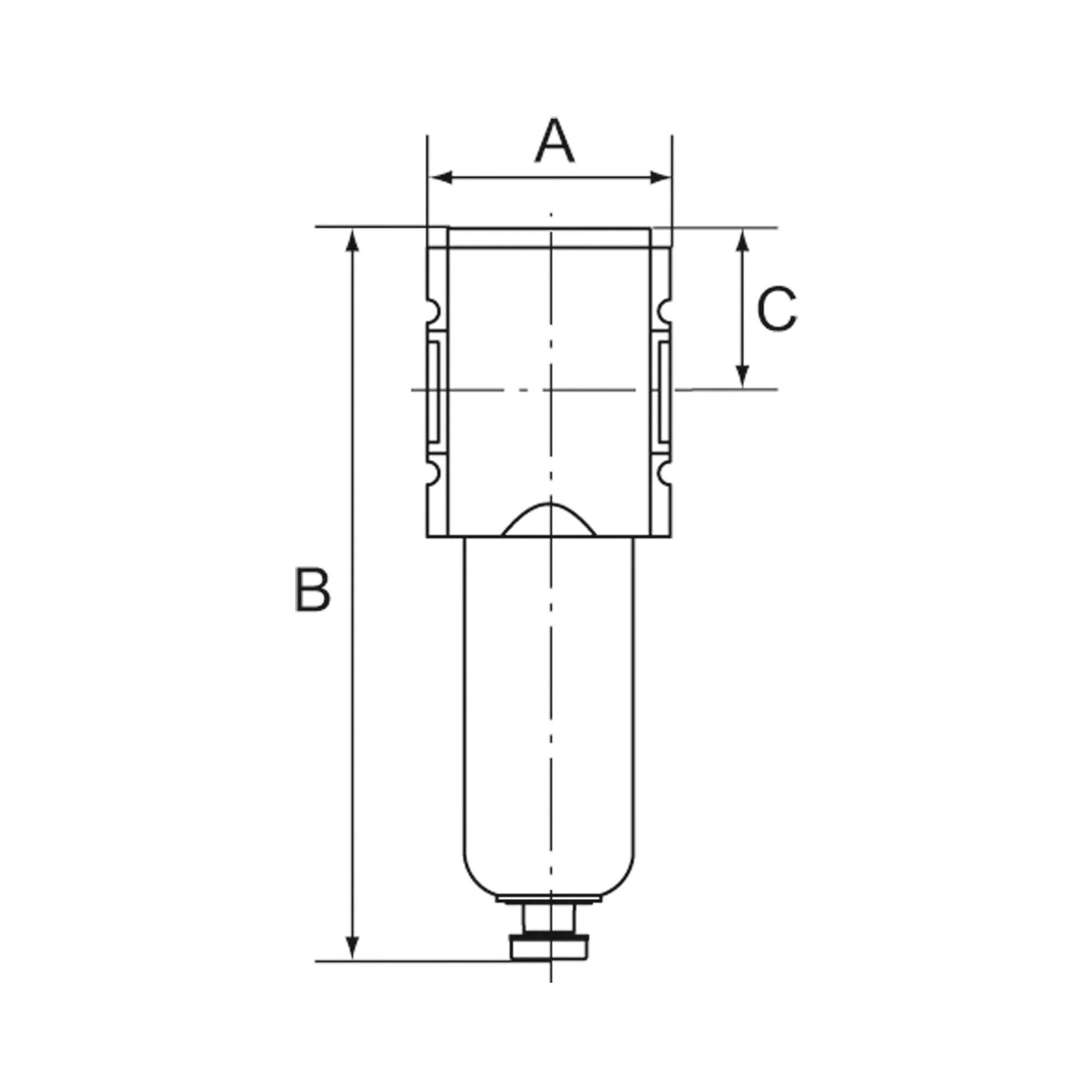 Filter »FUTURA-mini« mit Metallbehälter, 5 µm, BG 0, G 1/4, HA - Riegler 142441