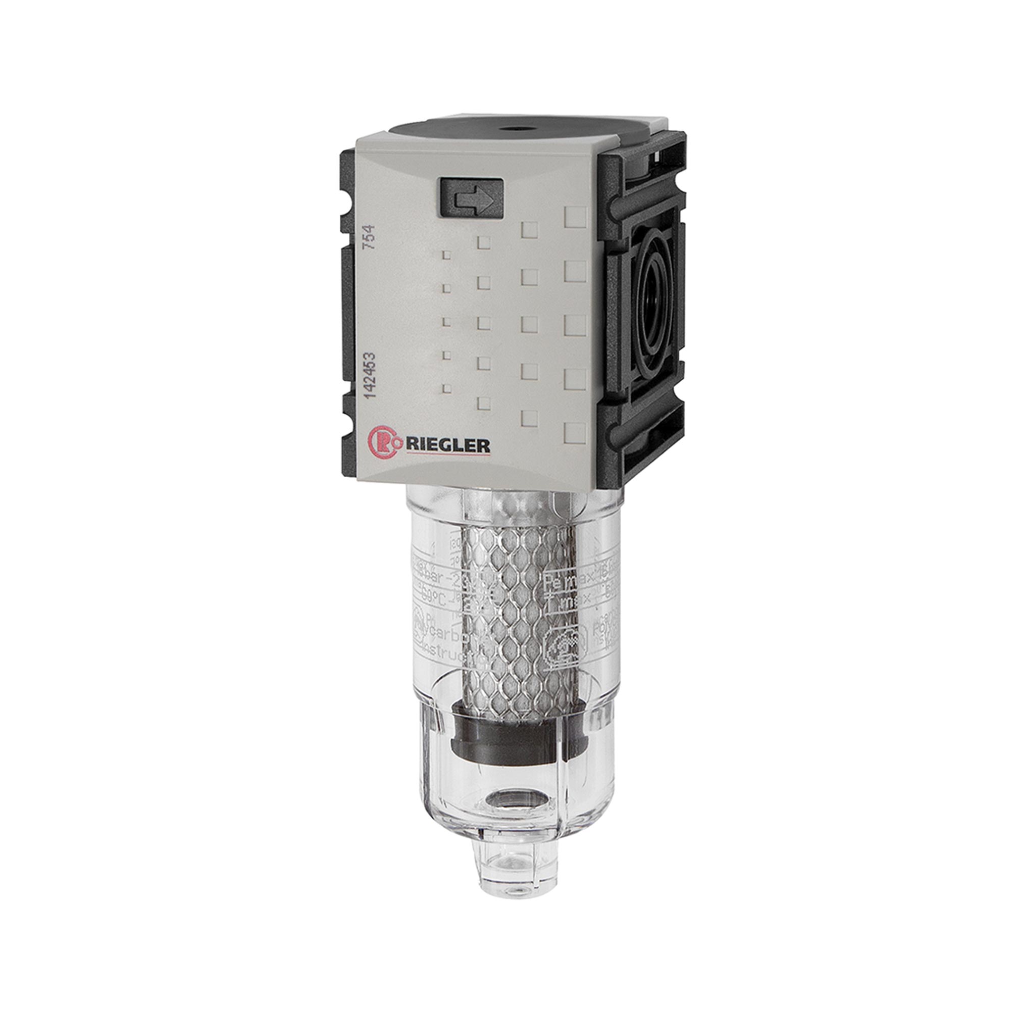 Active charcoal filter »FUTURA-mini« PC container, Size 0, G 1/4 - Riegler 142453