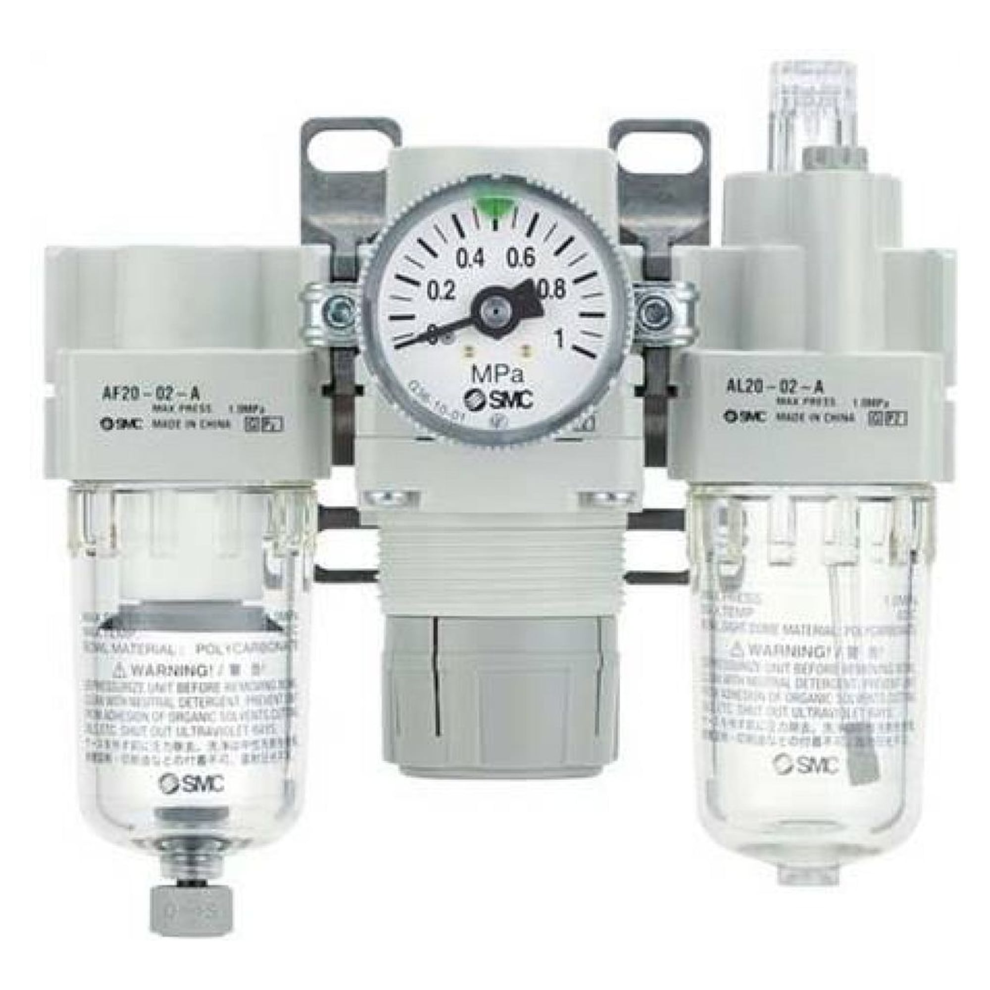 SMC AC25C-F03D-A. AC20C-40C-A, Wartungsgeräte (neue FRL) in Modulbauweise, Luftfilter + Mikrofilter + Regler