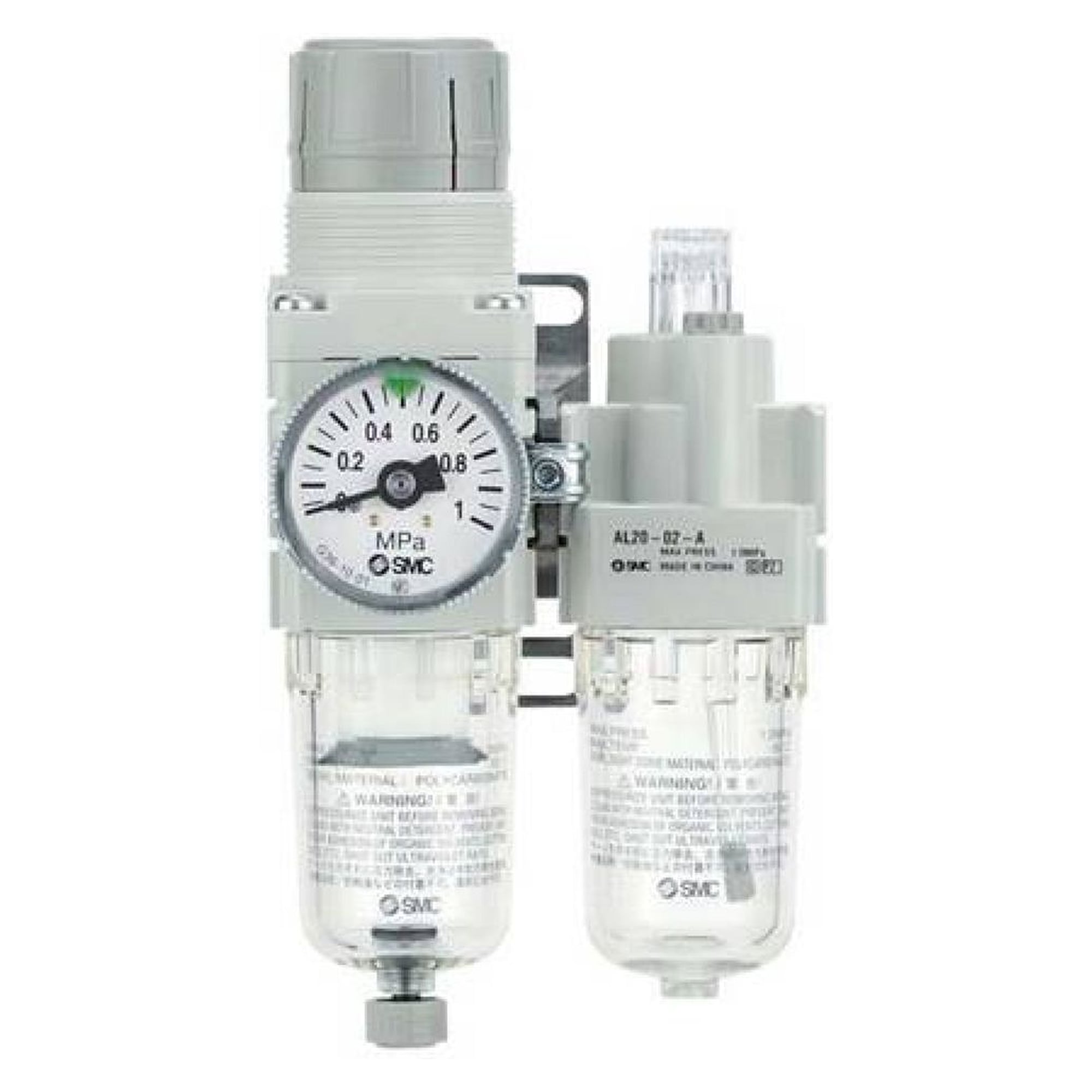SMC AC20A-F02-1NR-A. AC10A-40A-A (FRL), Modular Type, Filter Regulator + Lubricator
