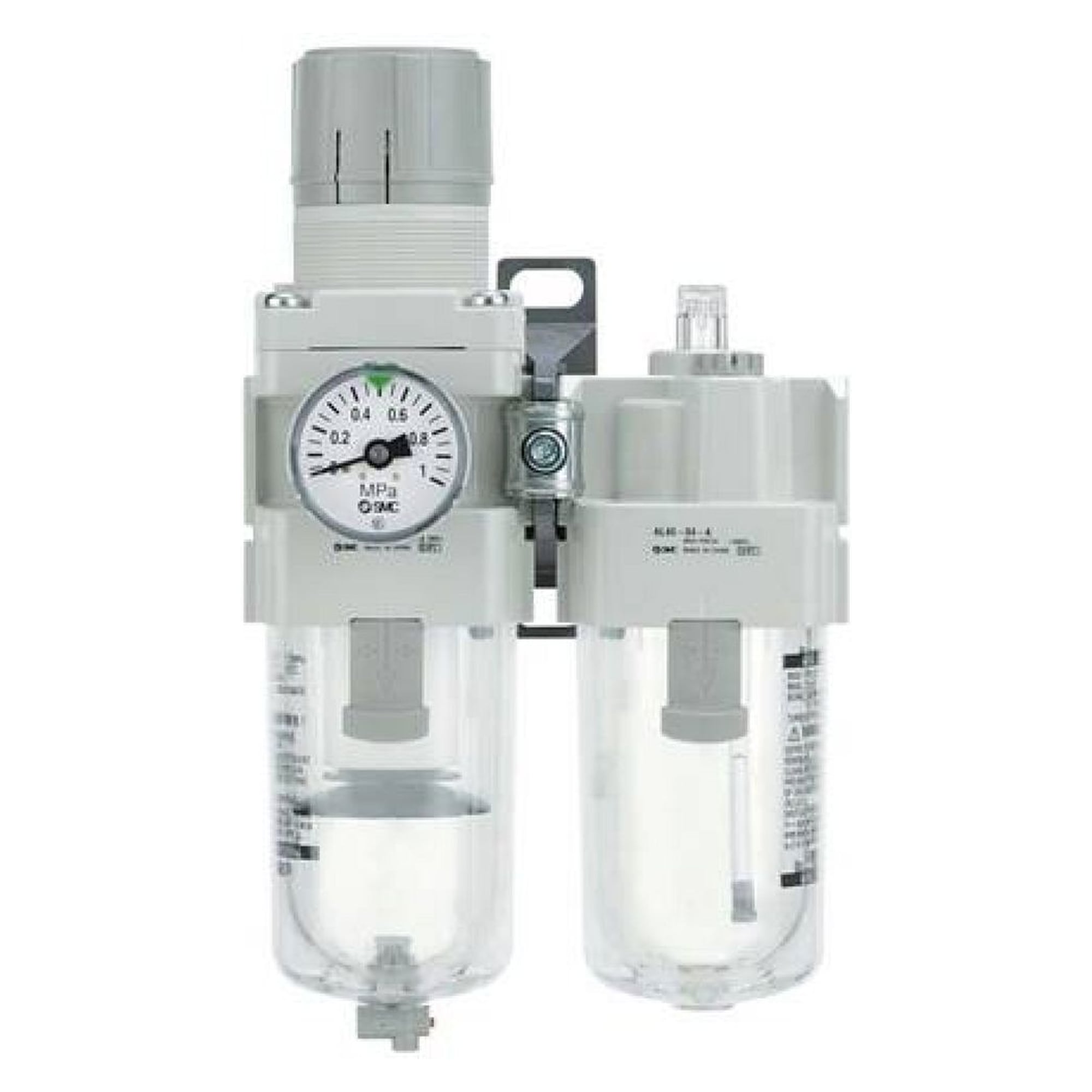 SMC AC30A-F02DG-S-A. AC10A-40A-A (FRL), Modular Type, Filter Regulator + Lubricator