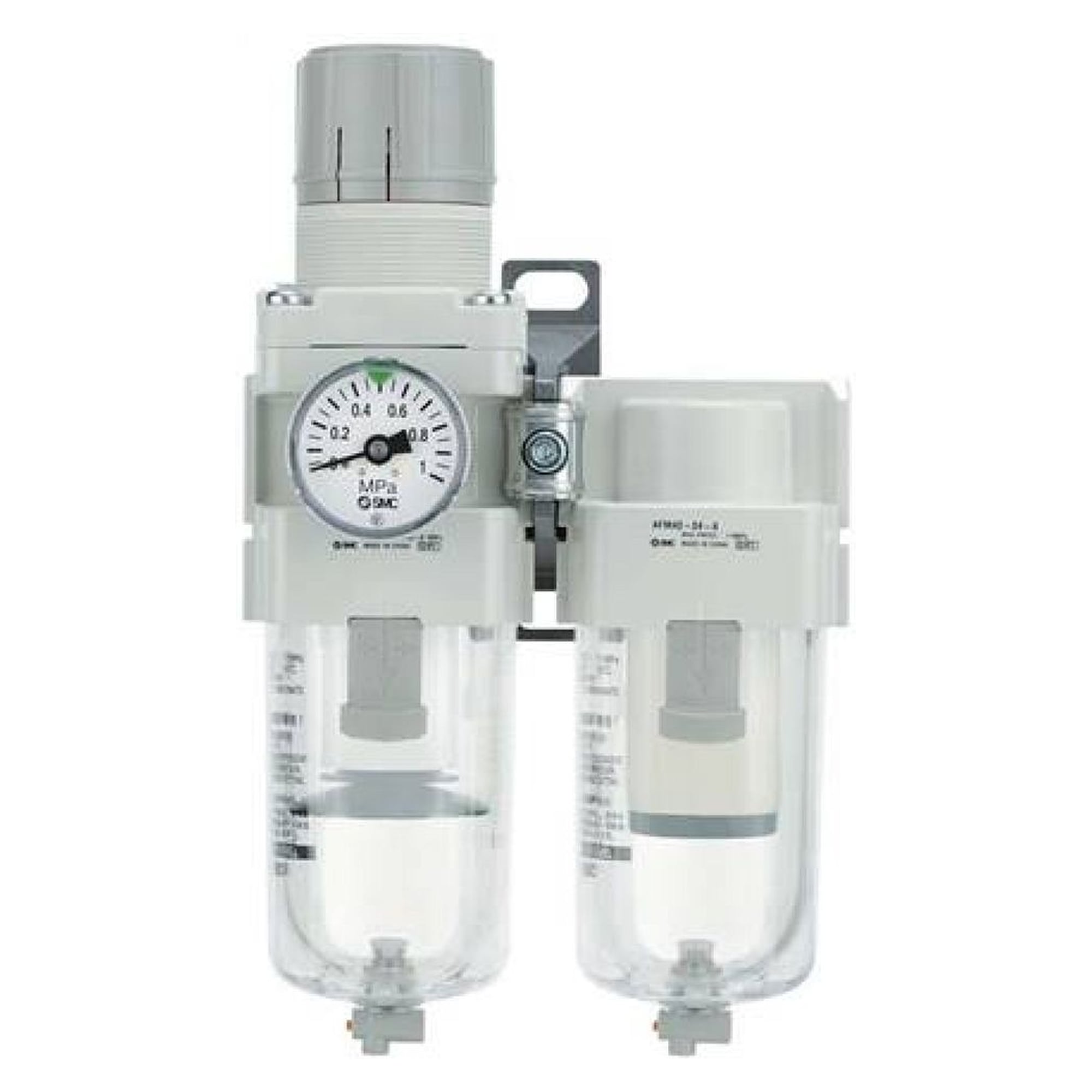 SMC AC30D-F02G-W-A. AC20D-40D-A (FRL), Modular Type, Filter Regulator + Mist Separator