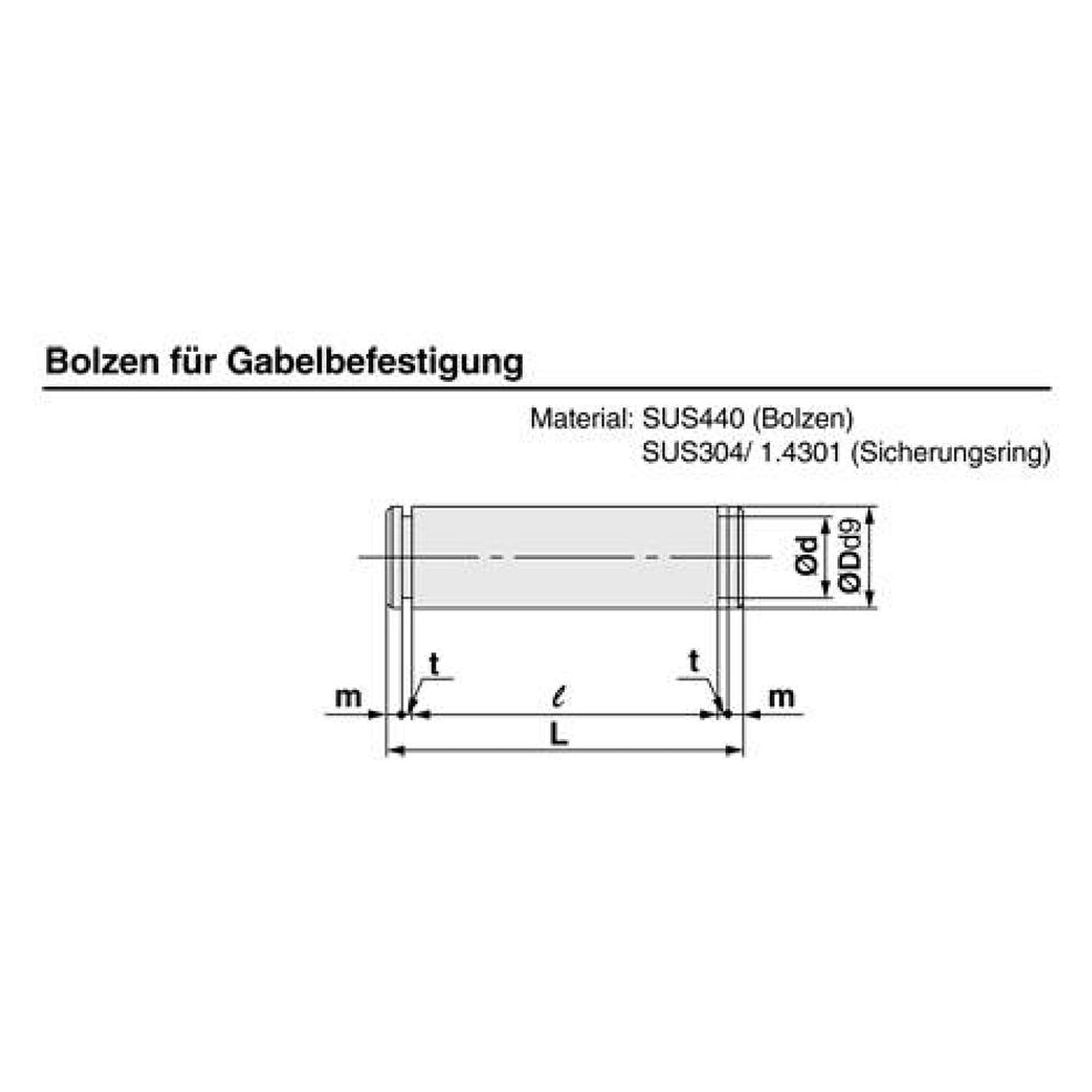 SMC CD-E02SUS. Bolzen für Gabelbefestigung