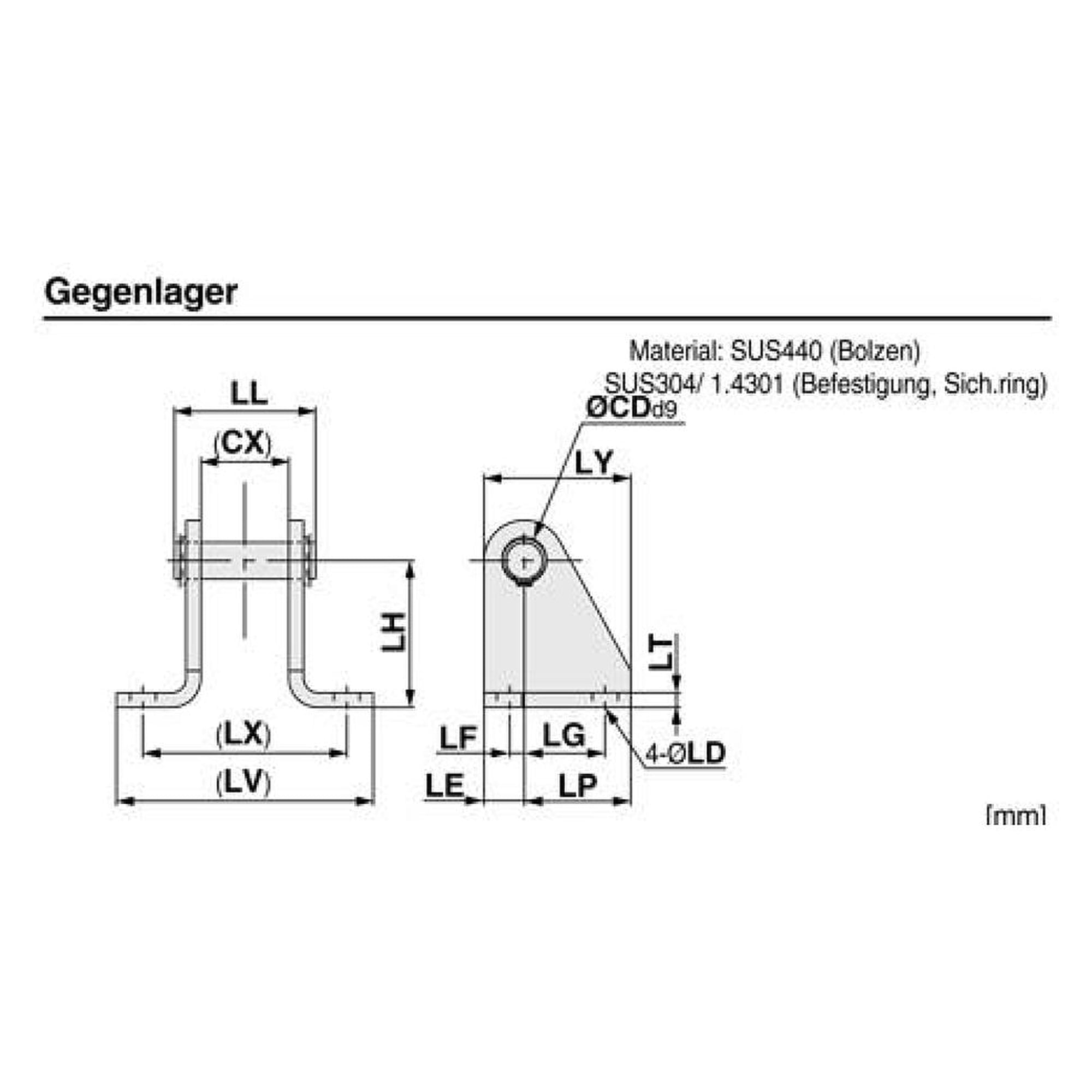 Trunnion Bracket - SMC CG-E020SUS