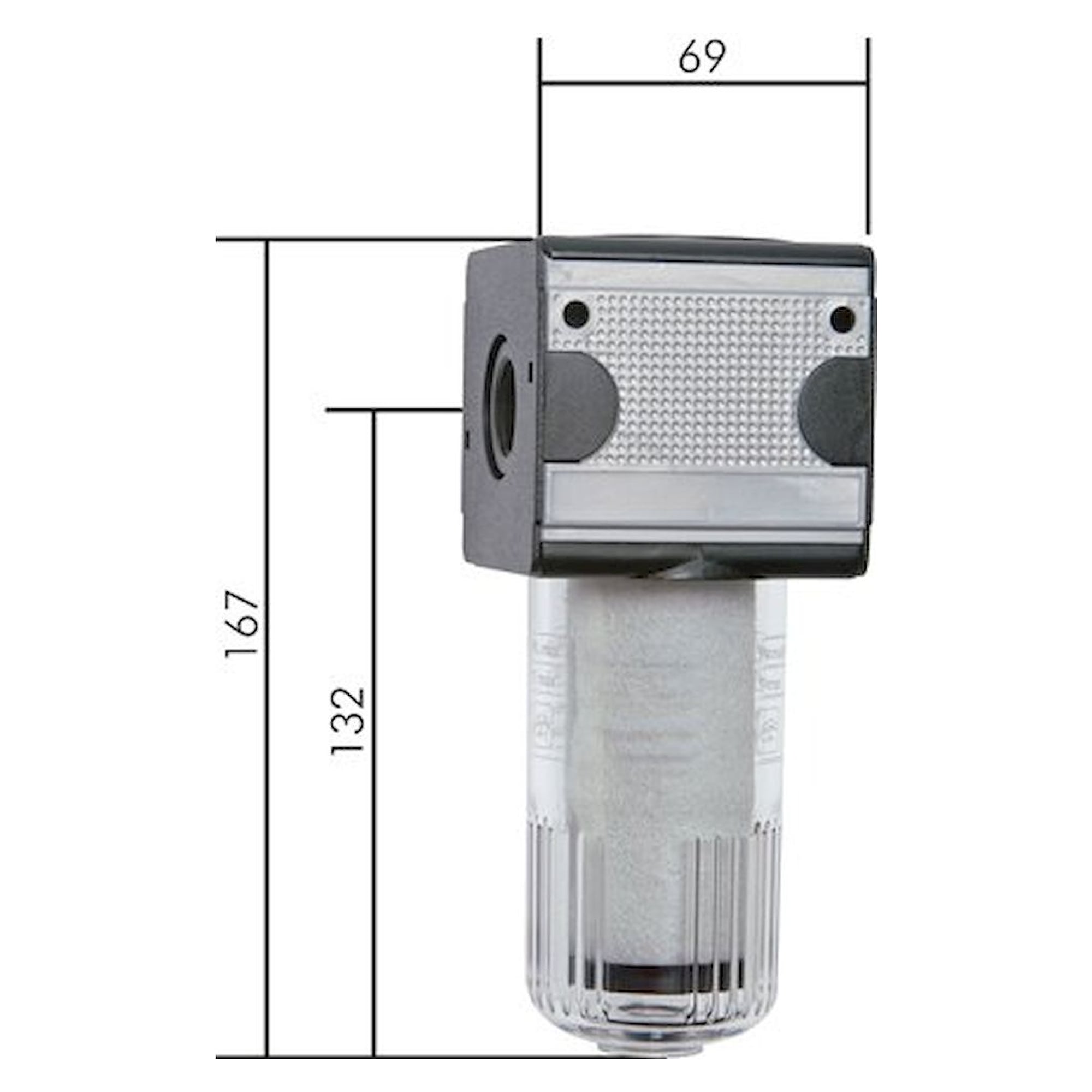 MULTIFIX vacuum filter, G 3/4", model series. 2, Plastic container