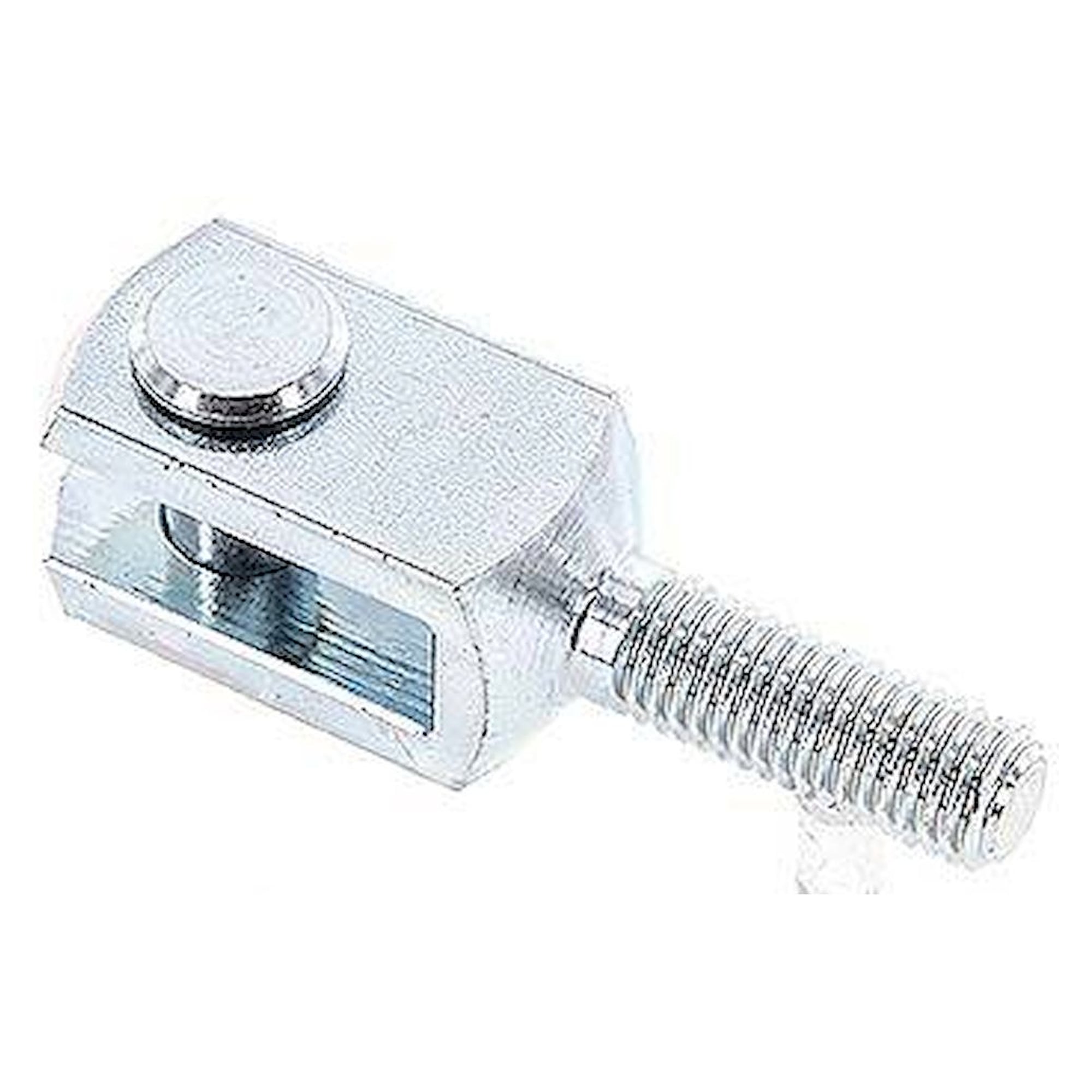 Yoke, with bolts, external male thread M 10, zinc plated steel