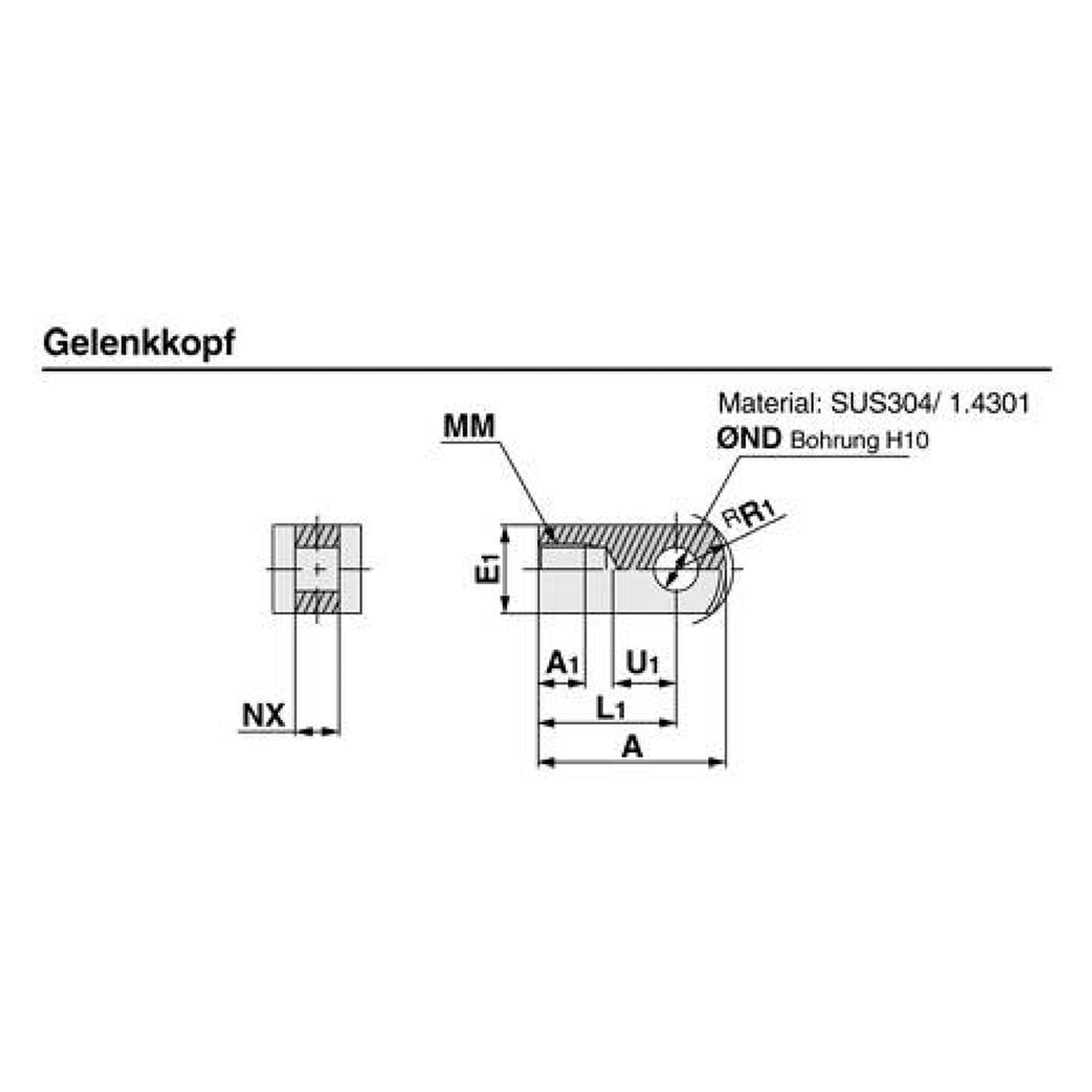 Gelenkkopf/Gabelgelenk - LEY - SMC I-G04