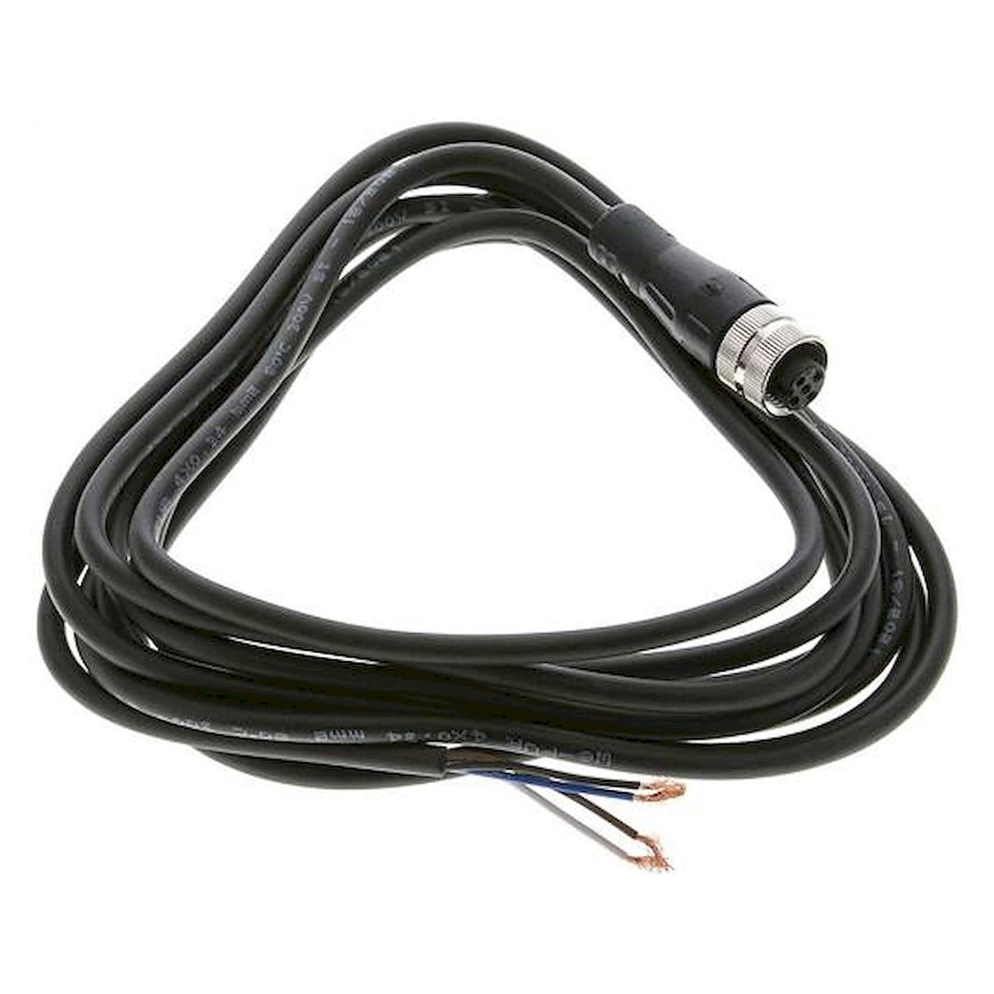 Kabel mit M12-Kupplung, 3 m, gerade, 4 lose Kabelenden (Pin 1 bis 4)