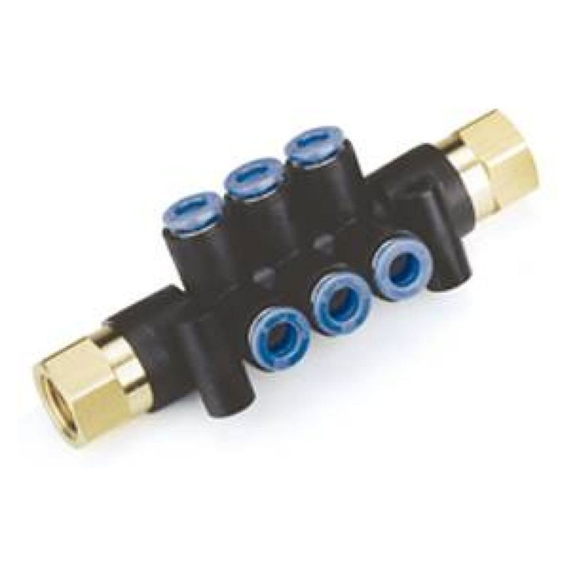 KM12, One-touch Fittings Manifold Series - Port A One-touch Fitting, Port B Rc(PT) Female Thread - SMC KM12-06-02-6