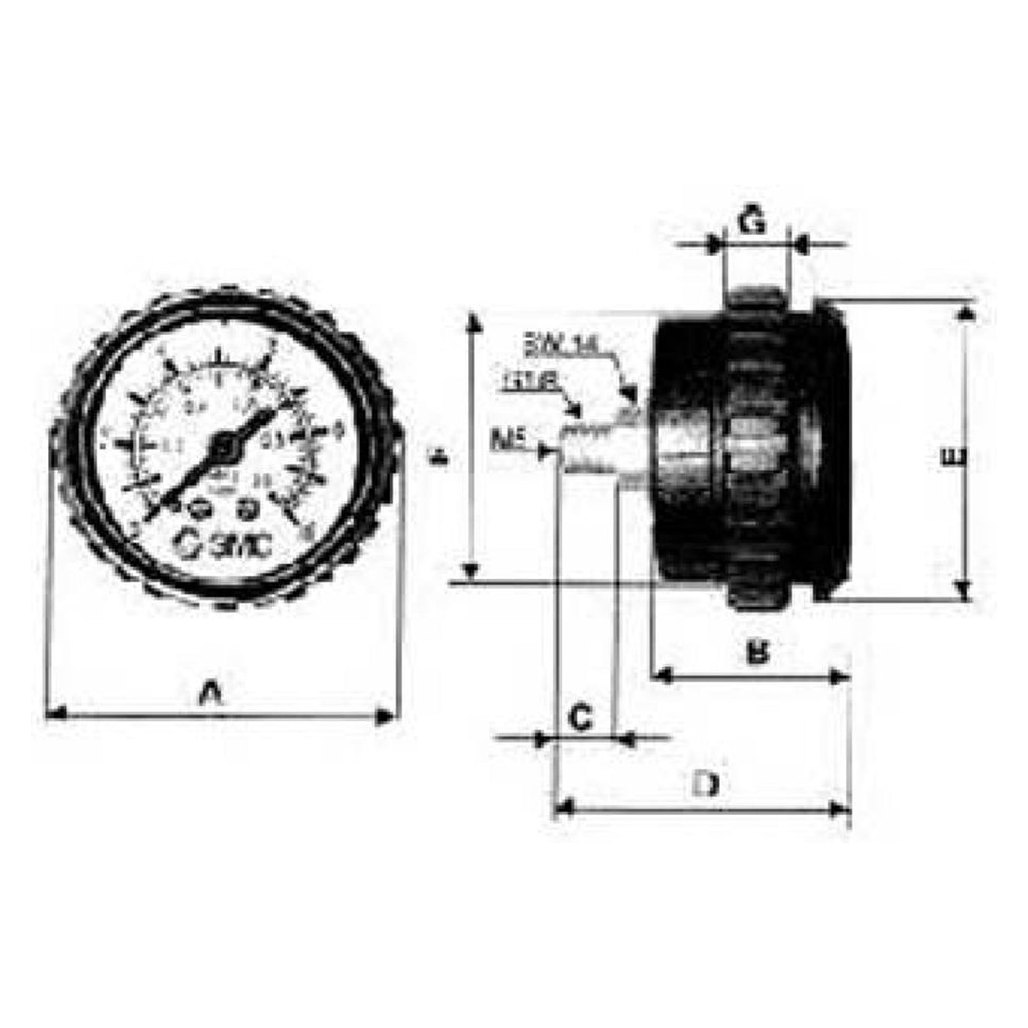 SMC KP8-4-40. Panel-Manometer