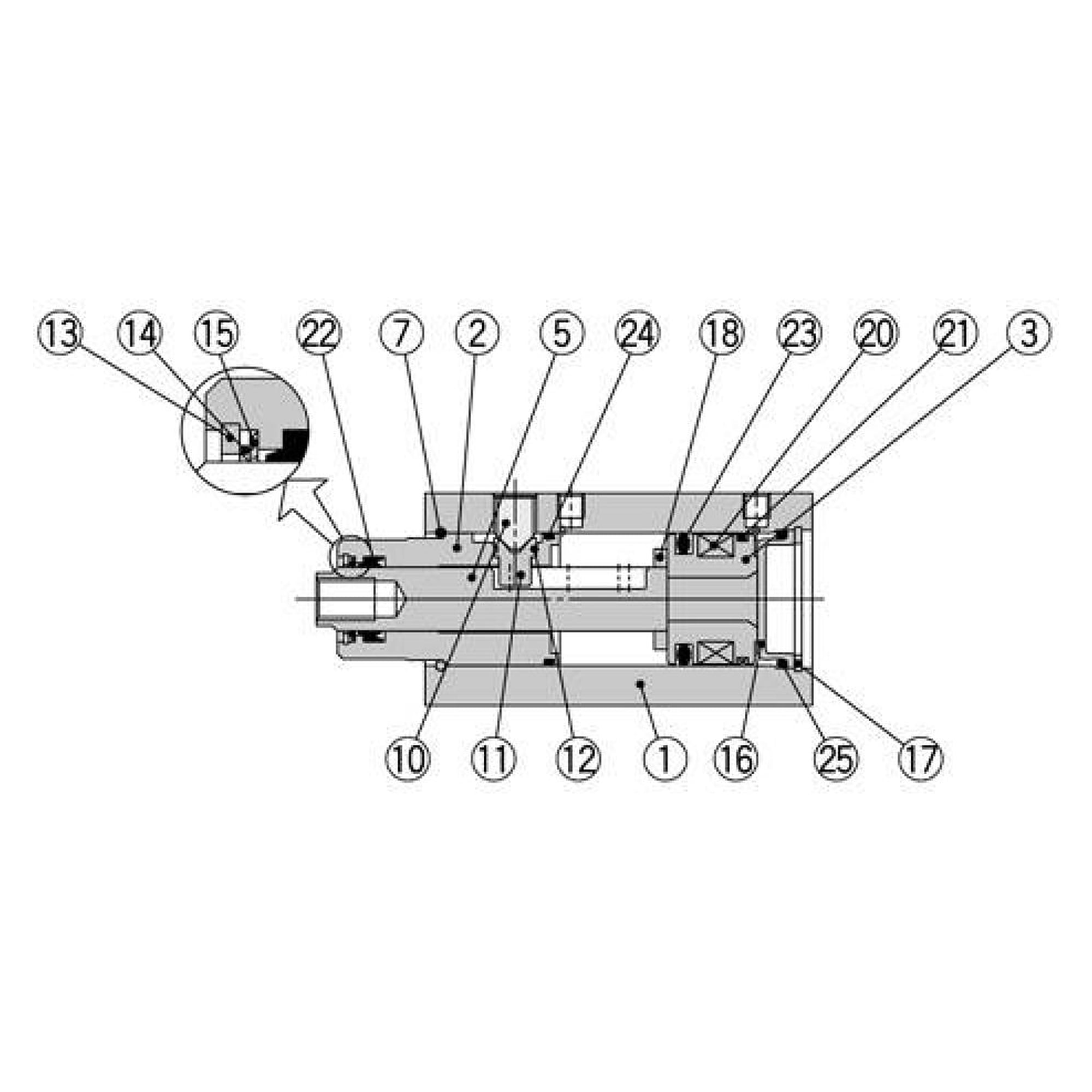 SMC CQSB12-5SM. C(D)QS, Compact Cylinder, Single Acting, Single Rod