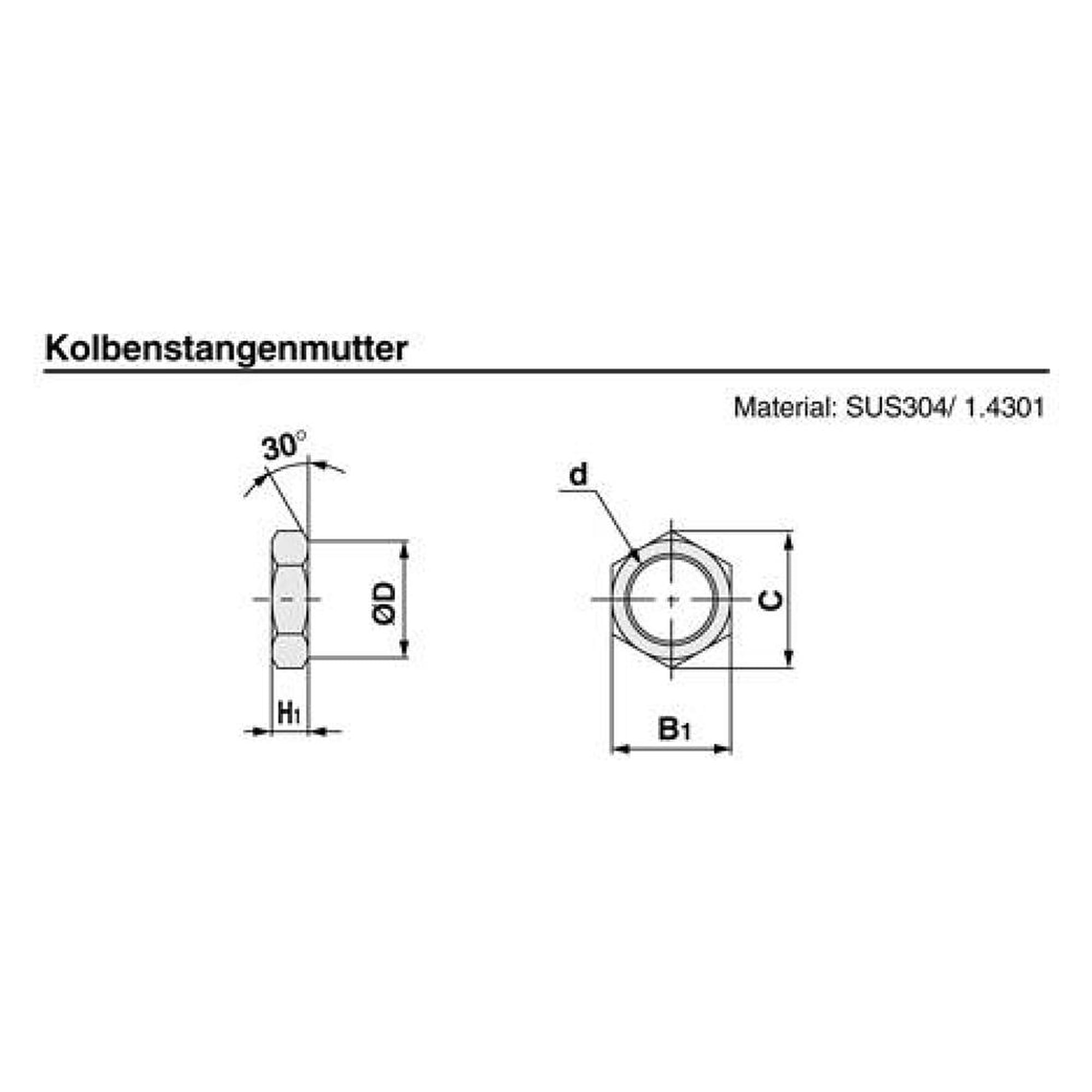 SMC NT-10G3. Kolbenstangenmutter