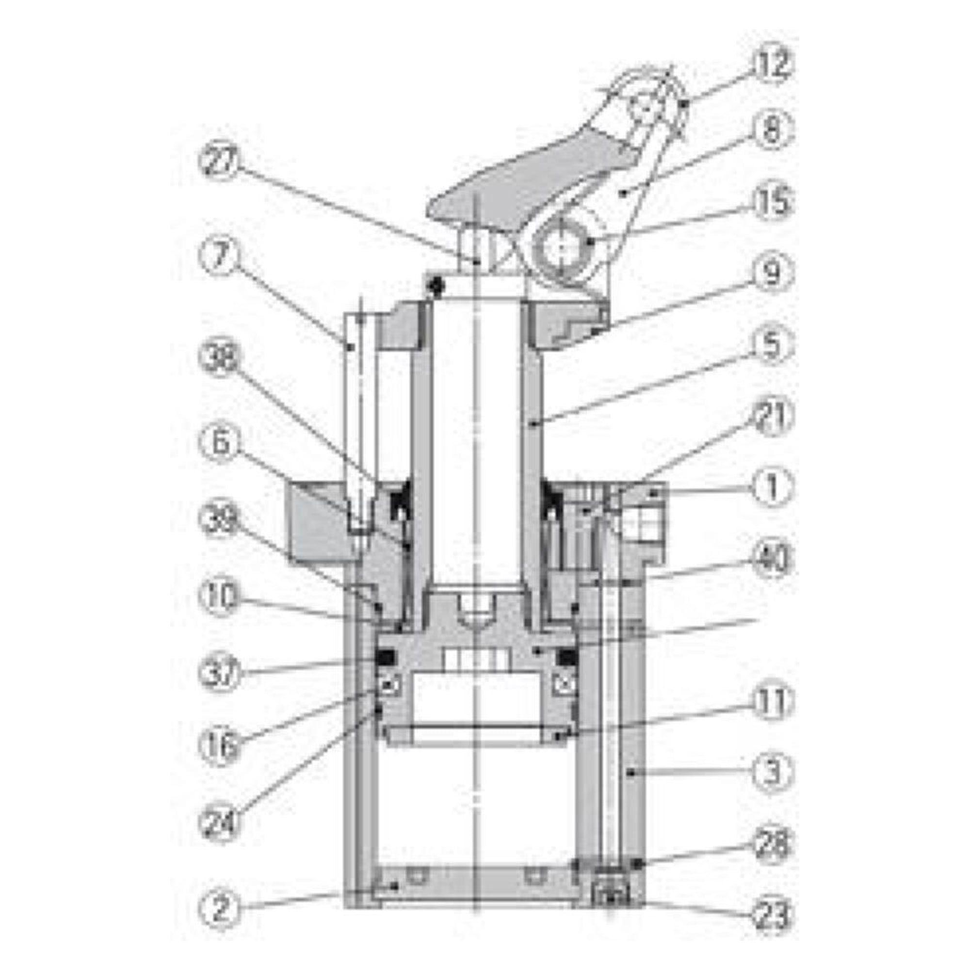 SMC RS2H80TFA-40DM. RS2H, Heavy Duty Stopper Cylinder
