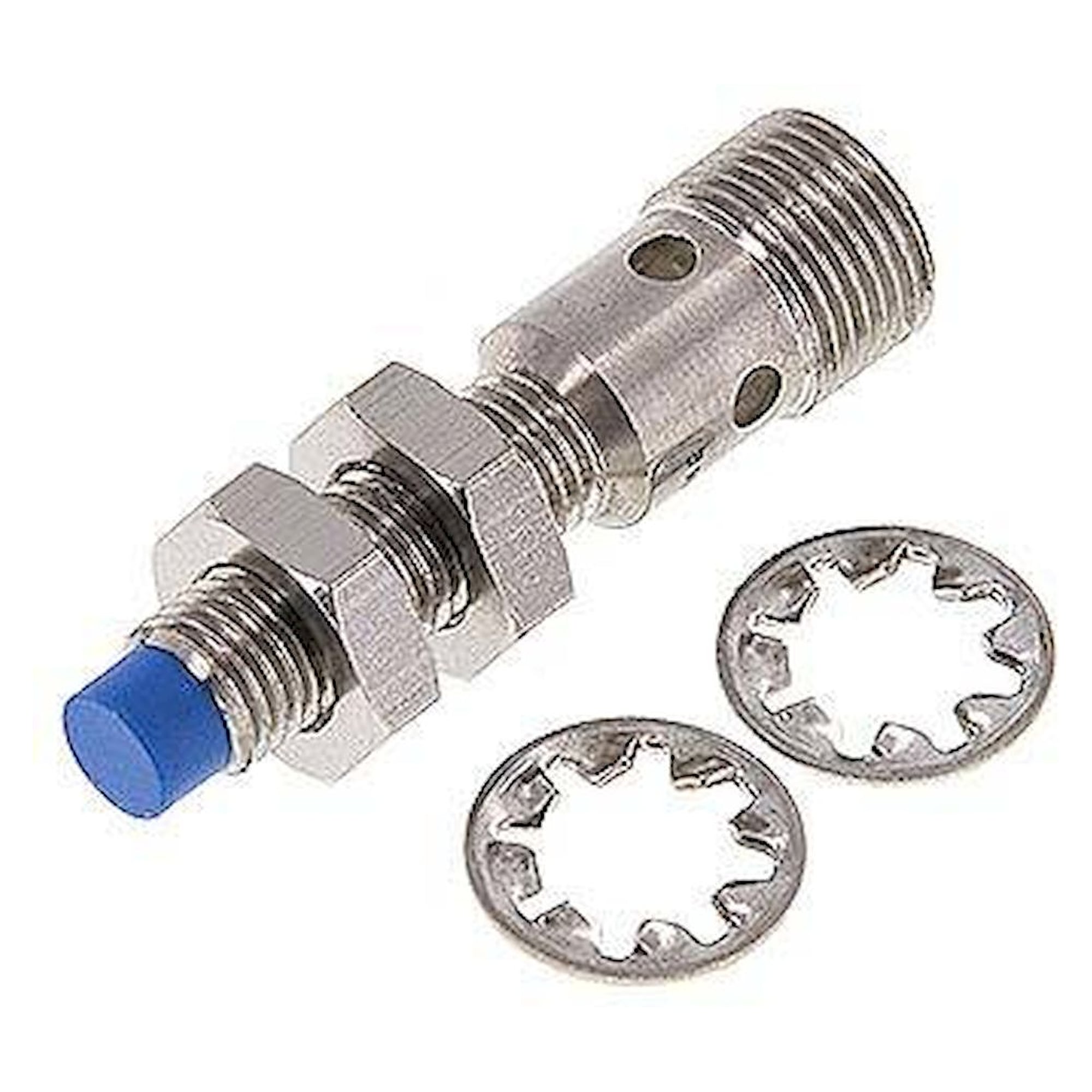 Ind. proximity switch, M 8, SN2,5 - M 12 plug (A-coded, 4-pole)
