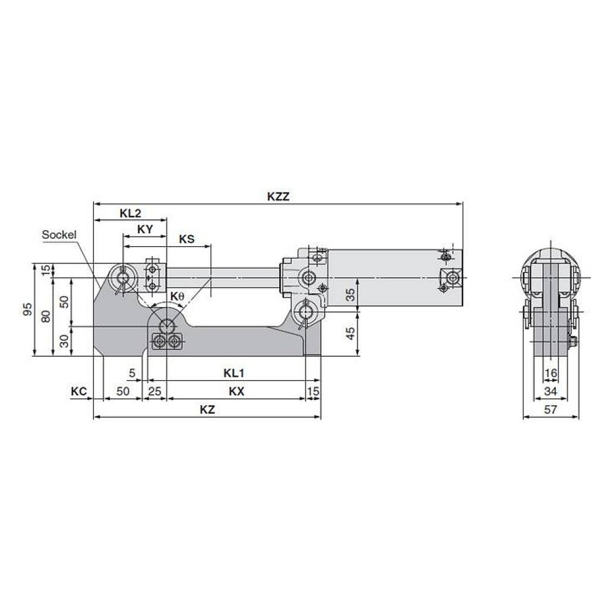 SMC CK1B63TF-100YLZ. CK1-Z/CKG1-Z, Klemmzylinder mit magnetfeldresistentem Signalgeber (Bandmontage)