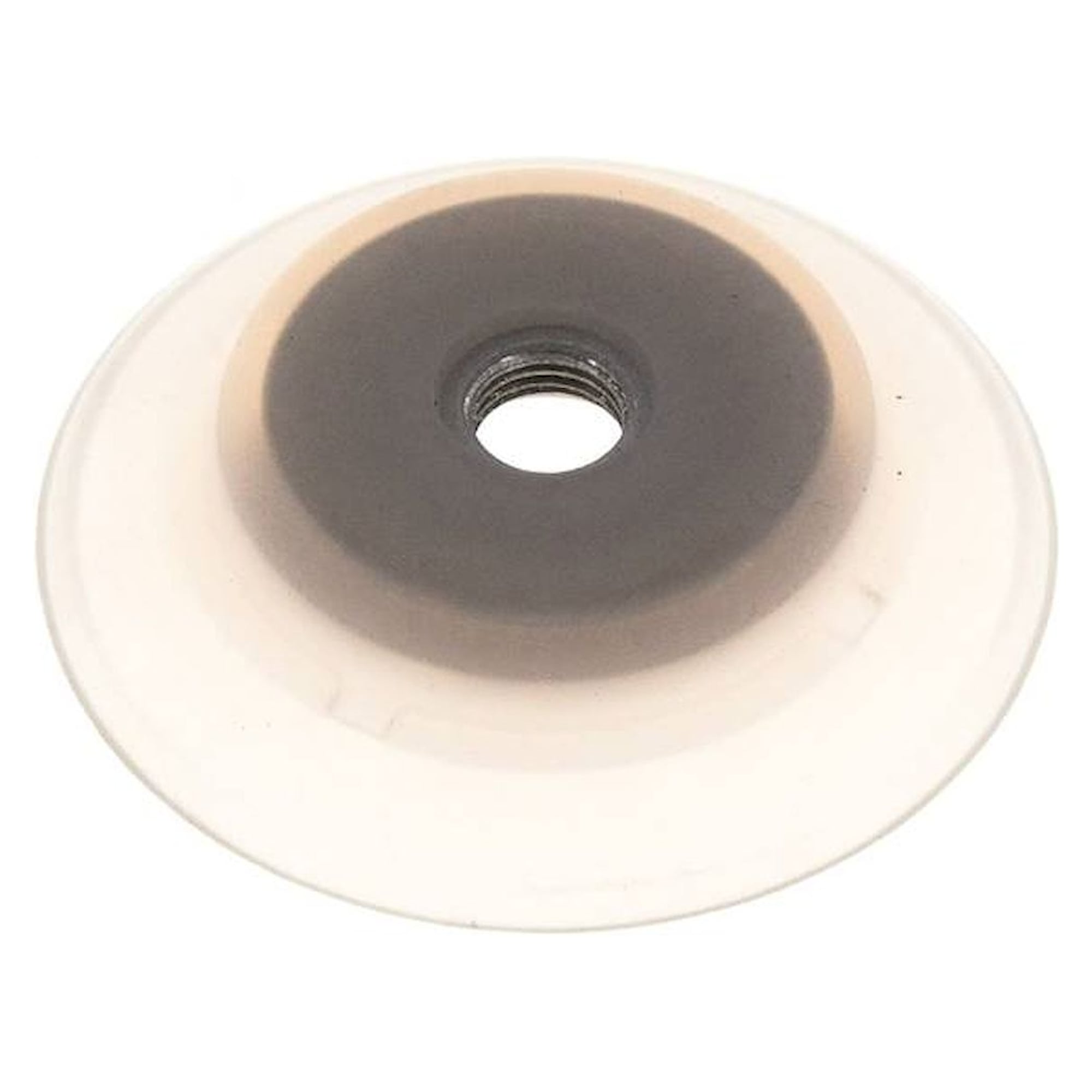 Flat suction cups (robust lips), Ø 83x6mm, G 1/4", Silicone (50A), transparent