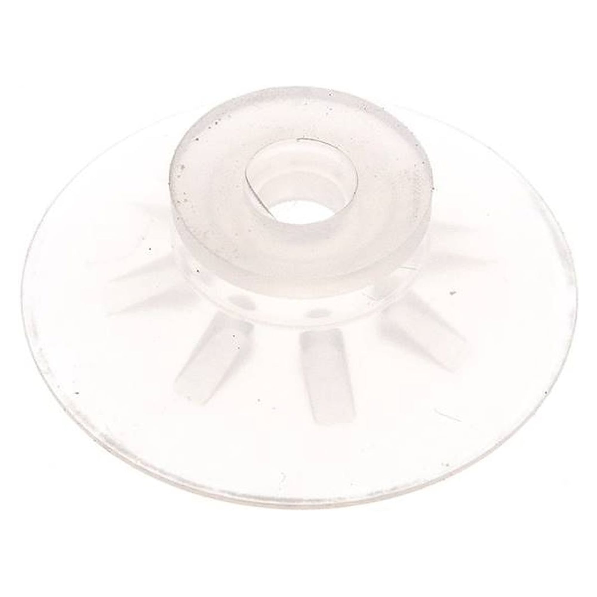 Flat suction cups, support rib, P,series- Ø 42x2mm, Silicone (50A), transparent