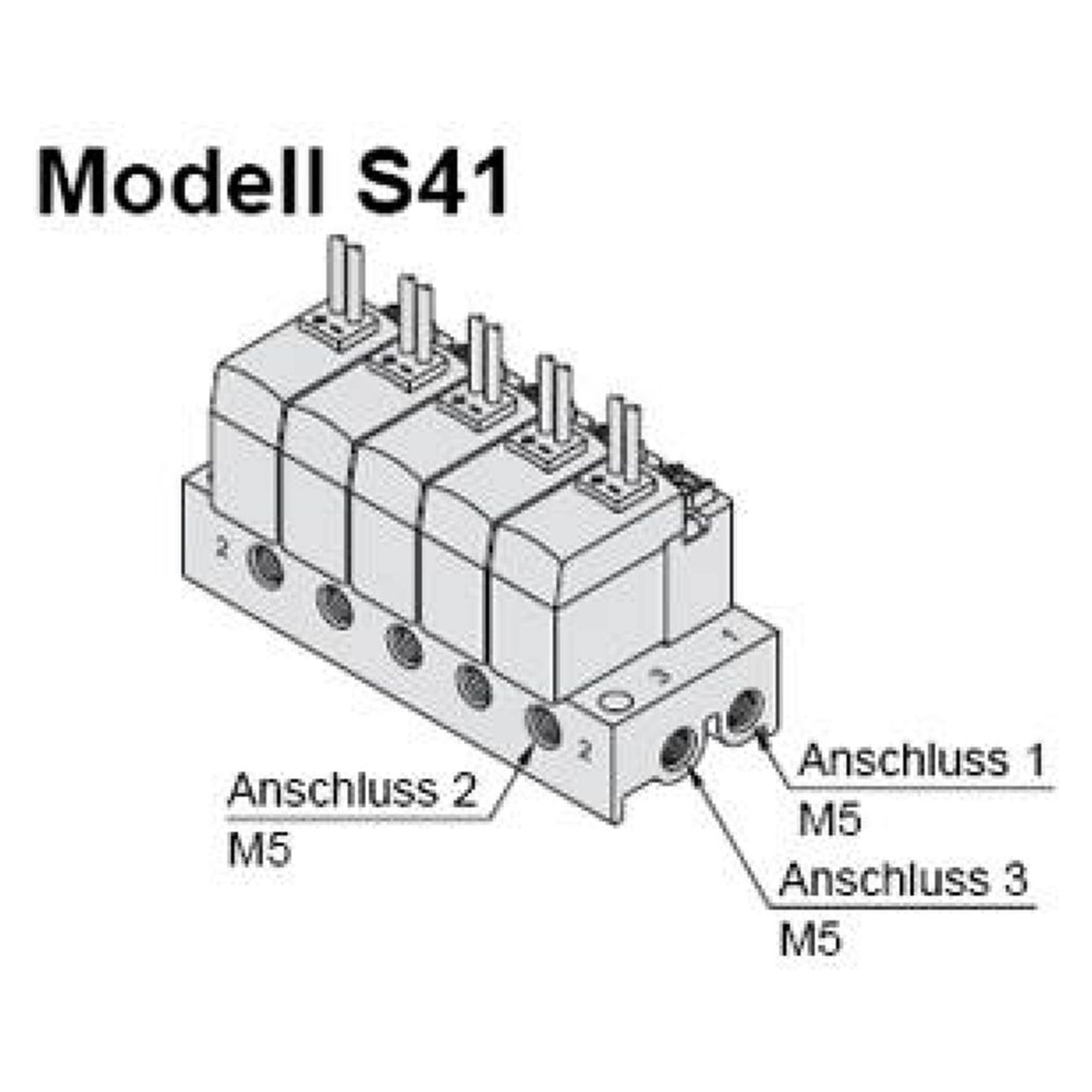 SMC VV100-S41-09-M5. VV100-S41, Serie V100, Mehrfachanschlussplatte Typ S41, Flanschversion