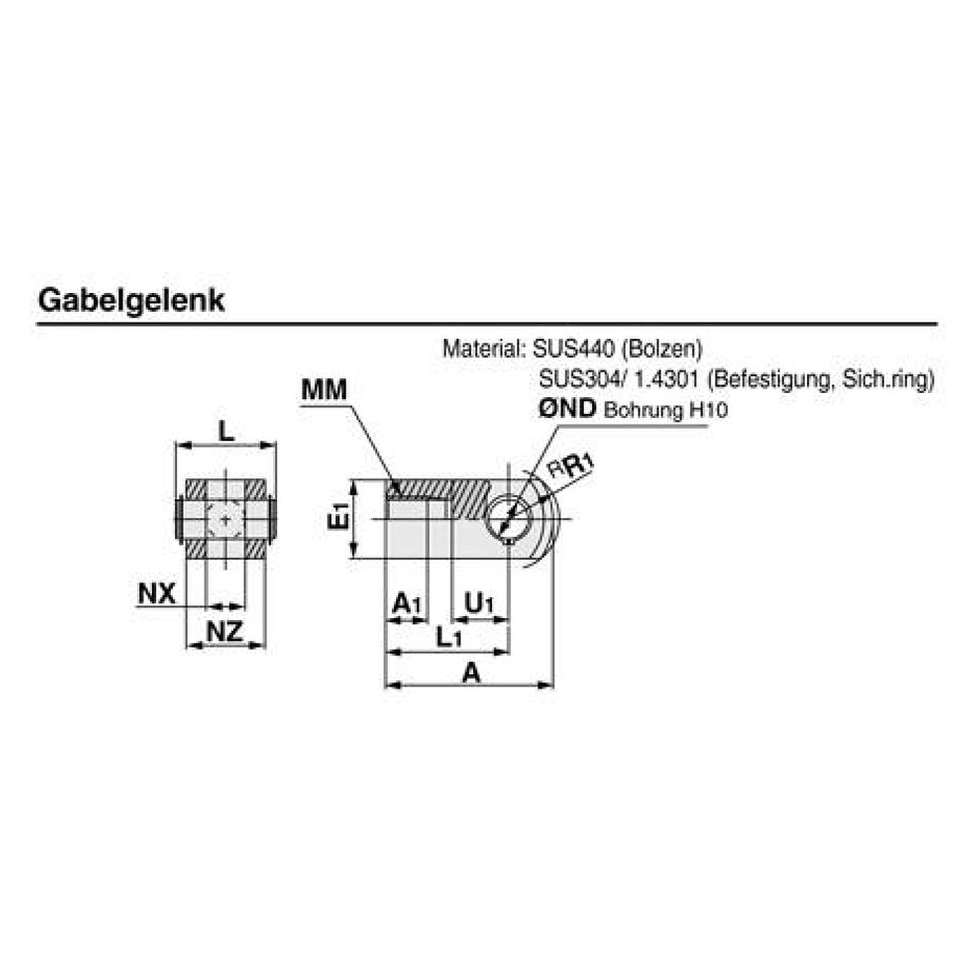 Gelenkkopf/Gabelgelenk - LEY - SMC Y-G02