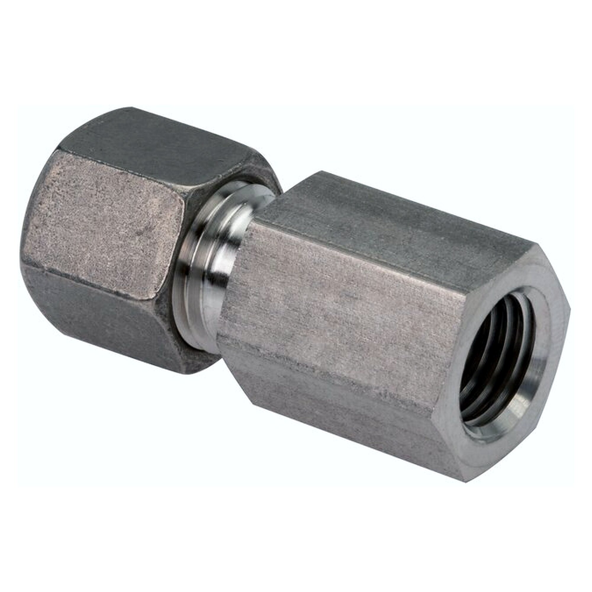 Gerade Aufschraubverschraubung, M 14x1,5-10 L (M16x1,5), Klemmring 1.4571 (NC)