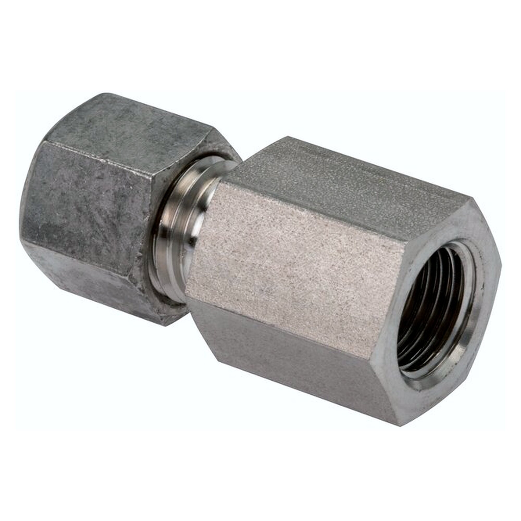 Gerade Aufschraubverschraubung, G 1/4", Rohr 10 L, 1.4571, mit Innengewinde