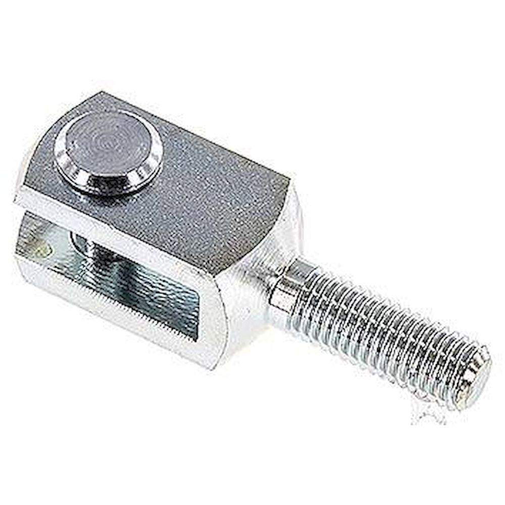 Yoke, with bolts, external male thread M 12, zinc plated steel