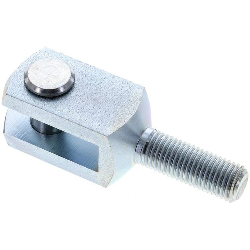 Gabelkopf, mit Bolzen, Außengewinde M 16, Stahl verzinkt