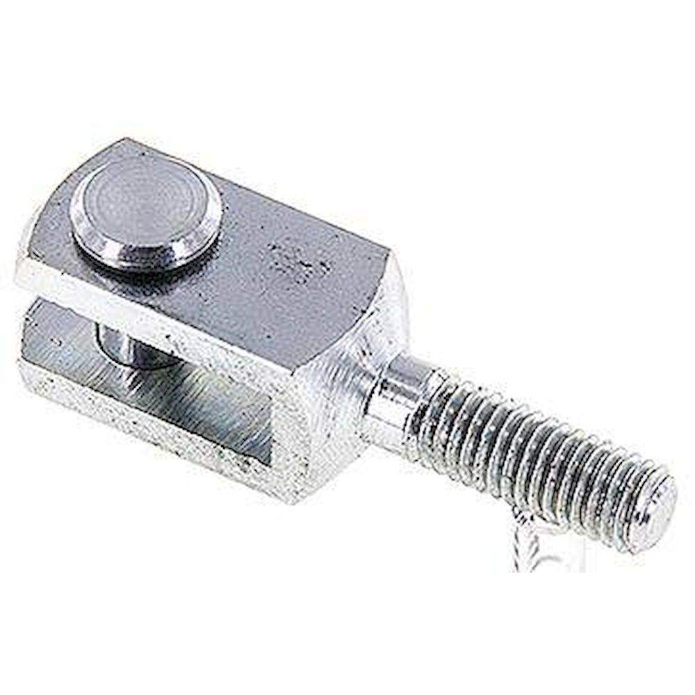 Yoke, with bolts, external male thread M 8, zinc plated steel