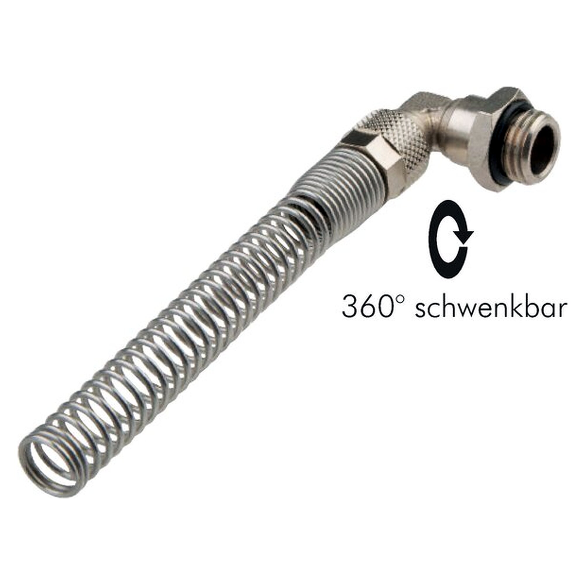 Rotary tube fitting, elbow design, thread G 1/4", tube 8x6 mm, nickel plated brass
