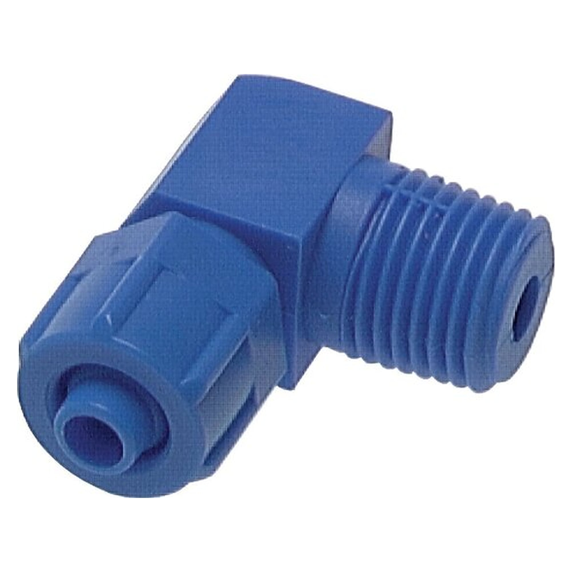 Tube fitting, elbow design, male thread R 1/4", tube 11.6x9 mm, plastic POM