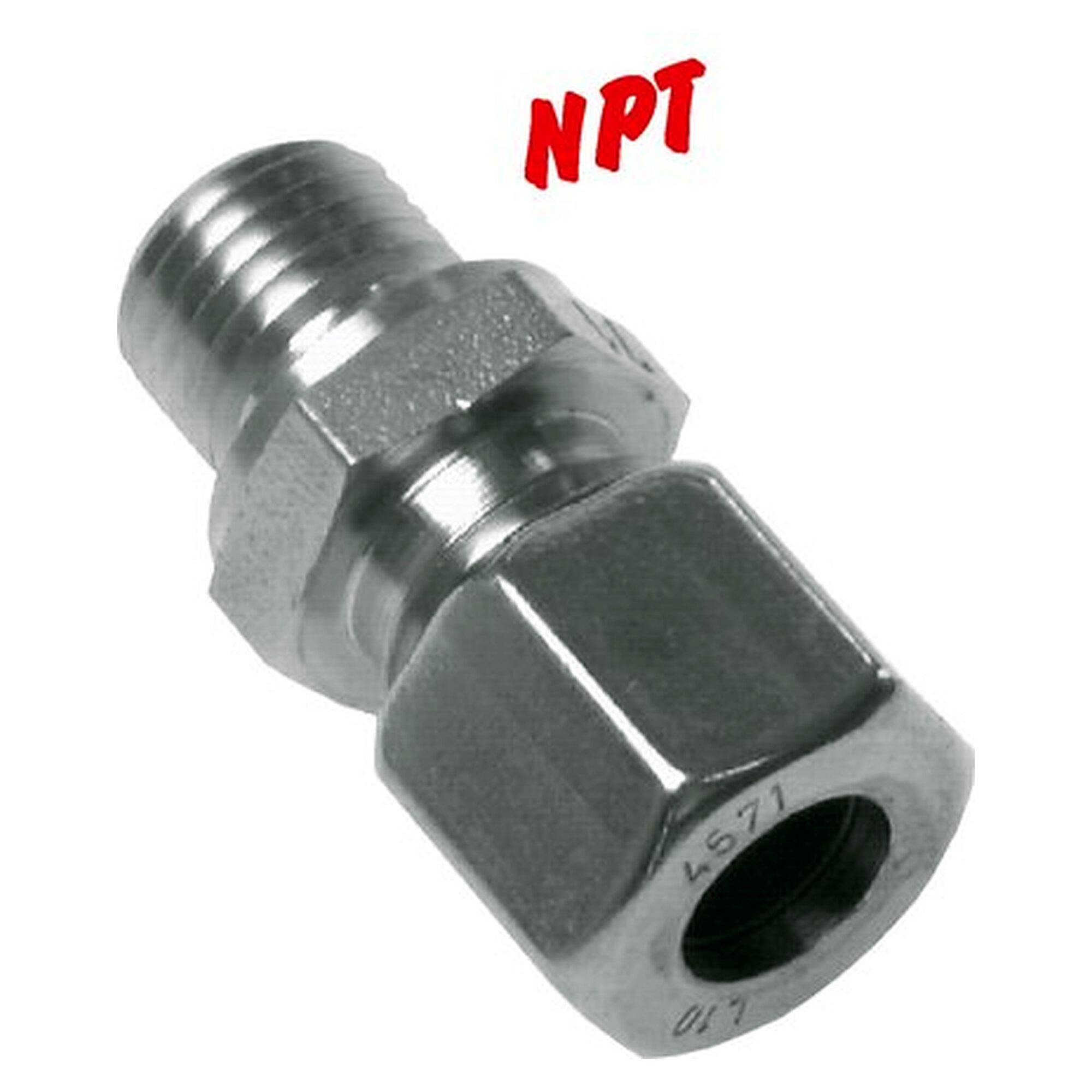 Gerade Einschraubverschraubung, NPT 1/4"-10 L (M16x1,5), 1.4571