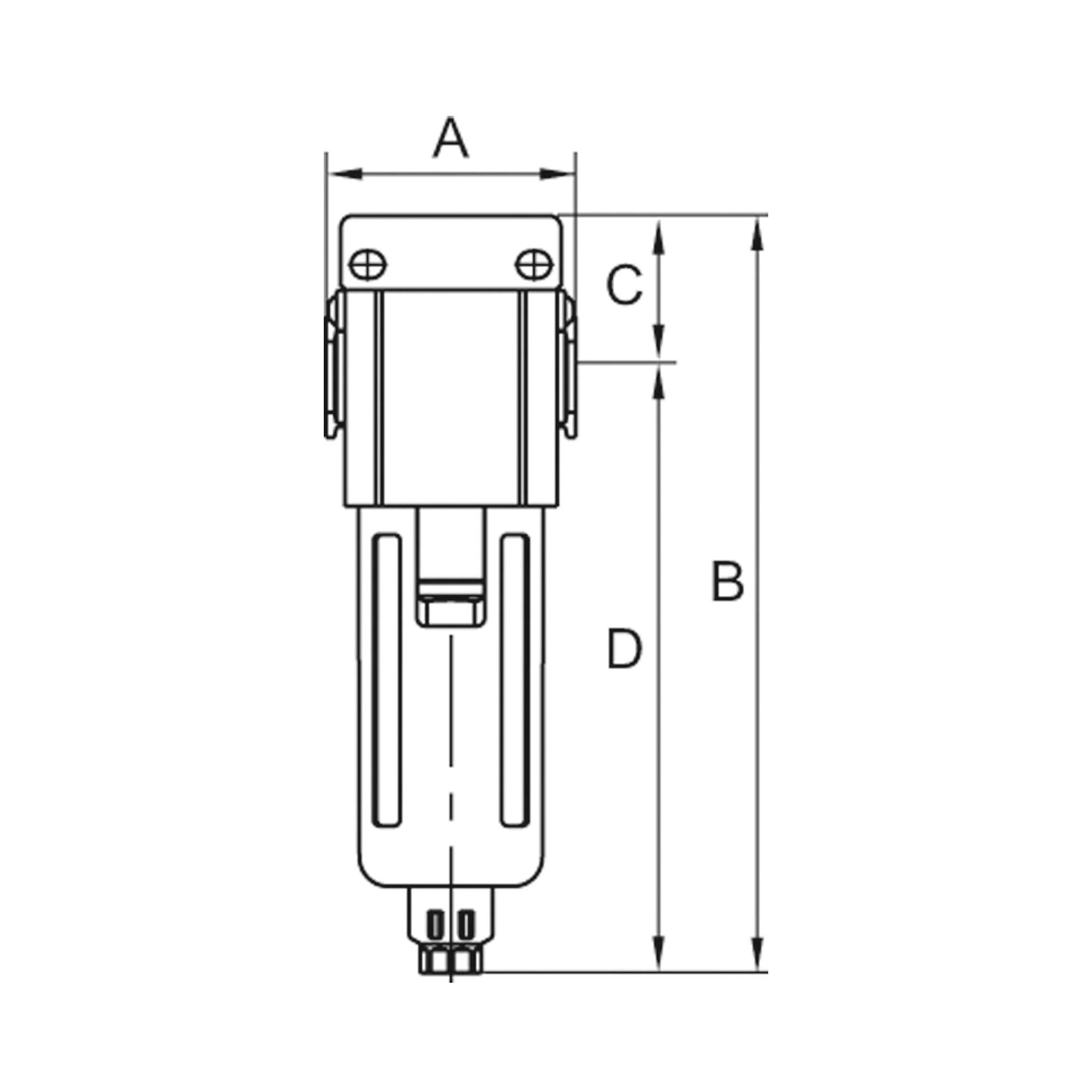 Filter »GA«, PC-Beh., Schutzkorb, 5 µm, BG 400, G 1/2, Ablass: VA - Riegler 178465