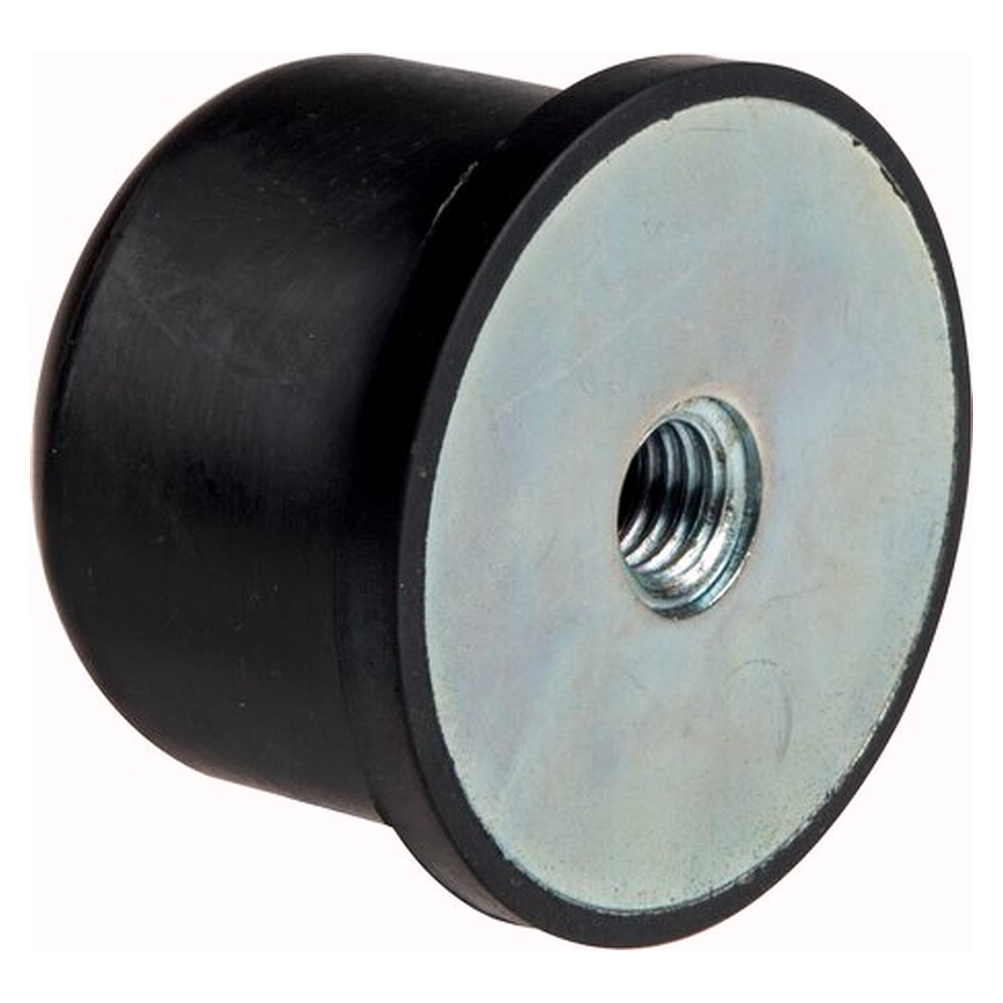 Gummi-Metall-Puffer, ballig, (Typ KE) 80x60mm, M 12(IG), Stahl verzinkt