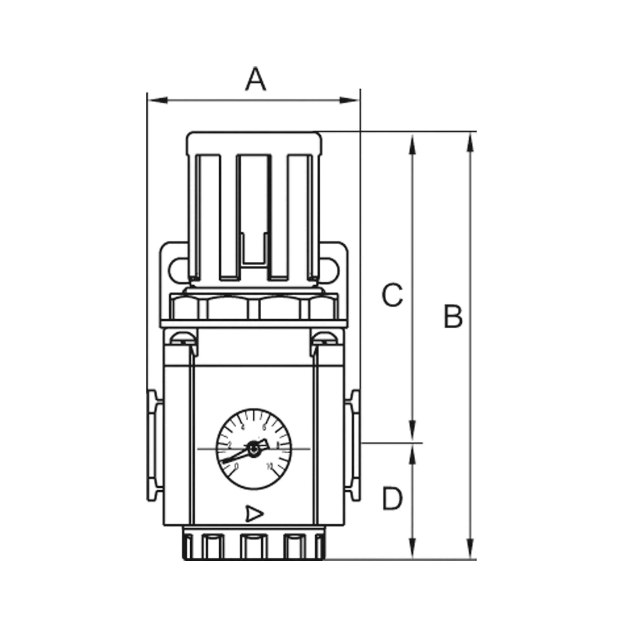 Druckregler »GA«, inkl. Manometer, BG 400, G 1/2, 0,5 - 9 bar - Riegler 178453