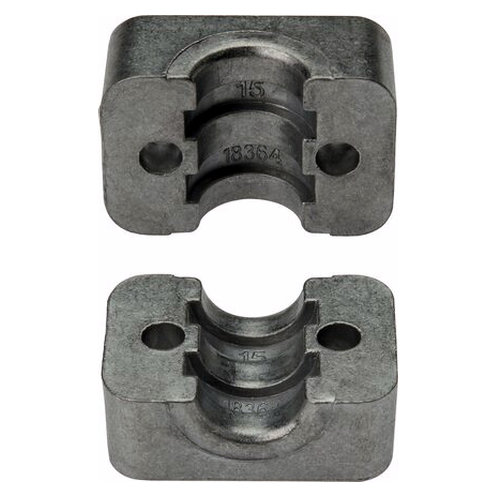 Pair of clamping jaws DIN 3015 T1, tube Ø 18 mm, size 2, aluminium