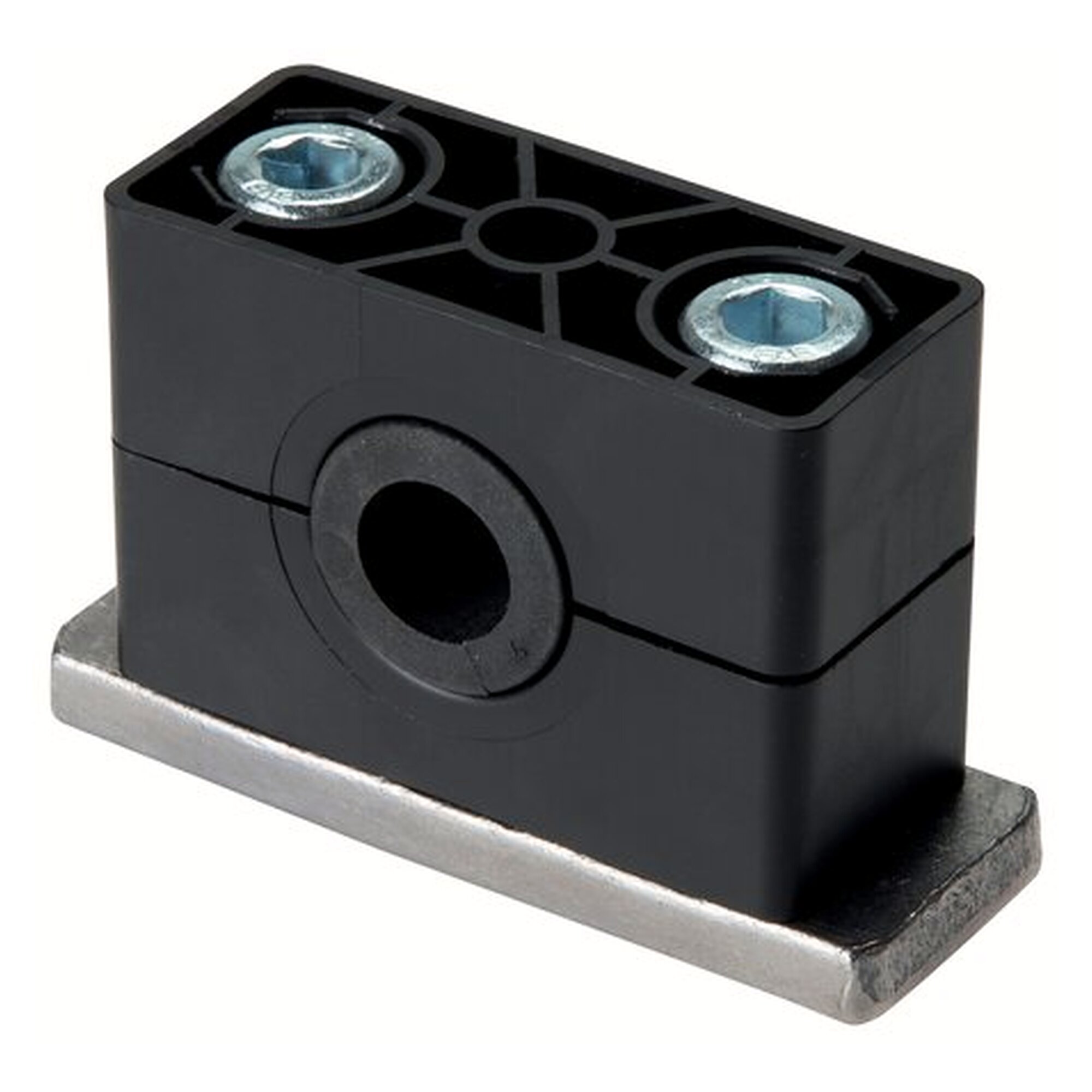 Pipe clamp with elastomer insert, size 4, pipe 33.7 mm, weld plate