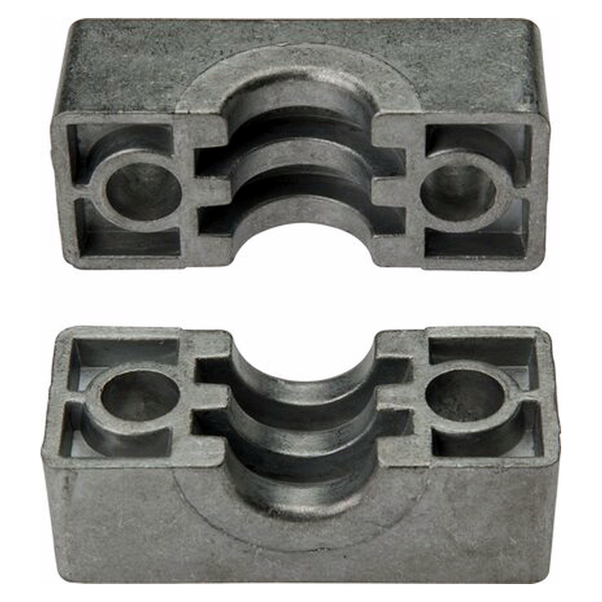 Pipe clamp jaw pair DIN 3015 T2, tube 17.1 mm, size 1, heavy series, aluminium