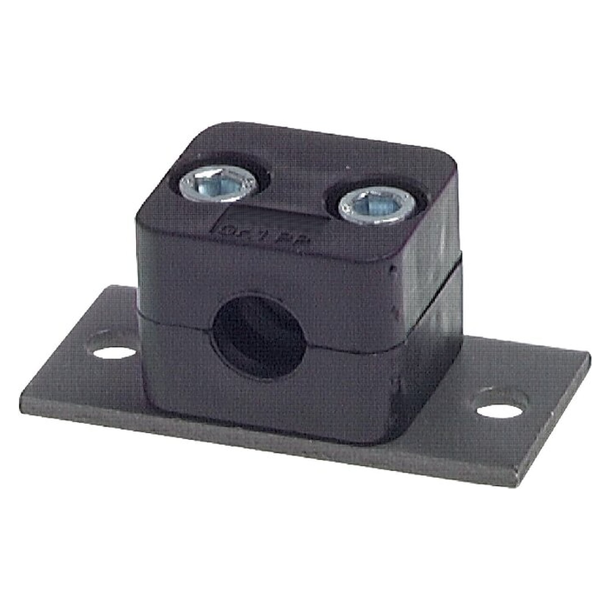 Pipe clamp DIN 3015-1 light series, size 4, pipe 28 mm, polypropylene, extended weld plate