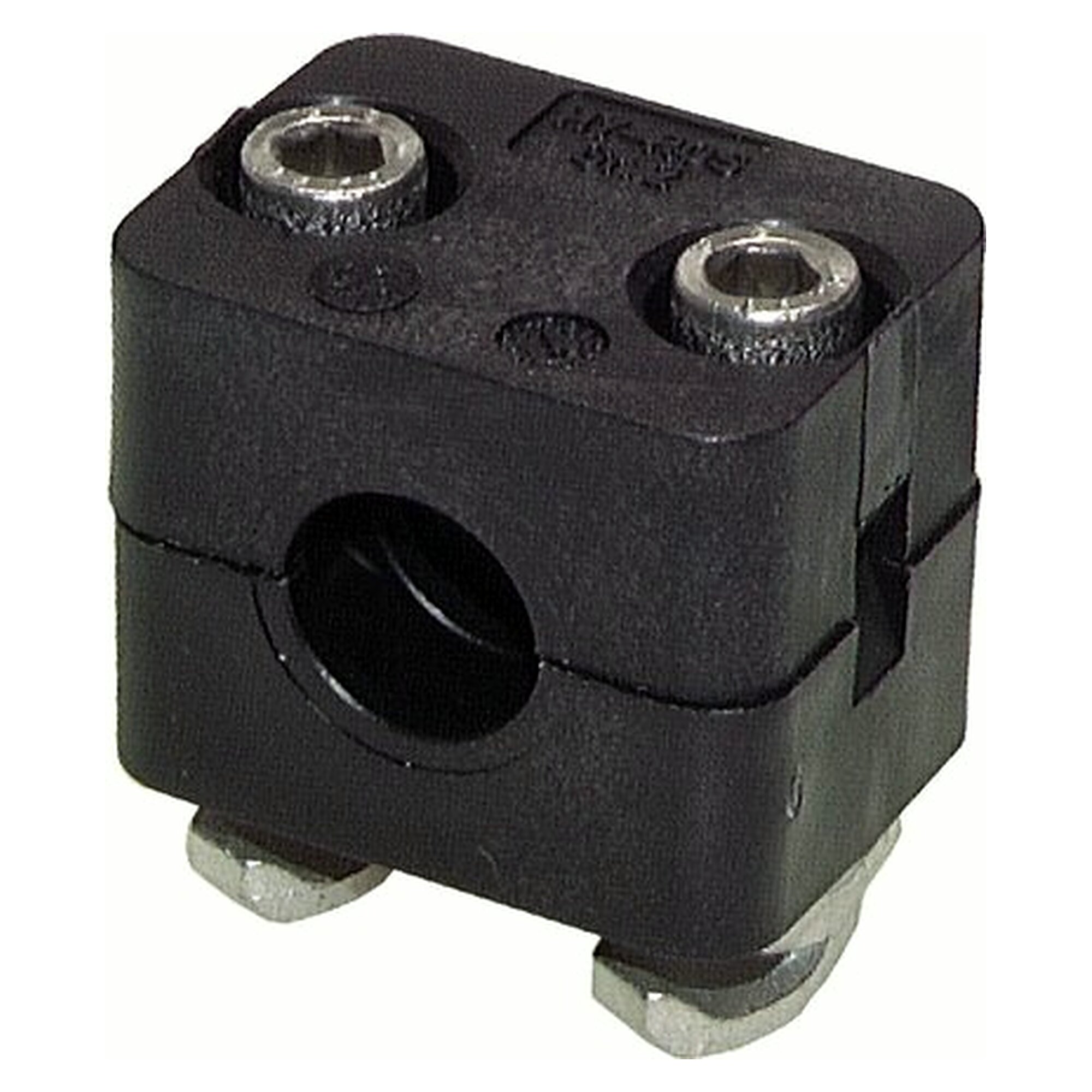 Edelstahl-Rohrschelle DIN 3015 T1, C-Tragschiene, Rohr 13,7 mm, Baugröße 2