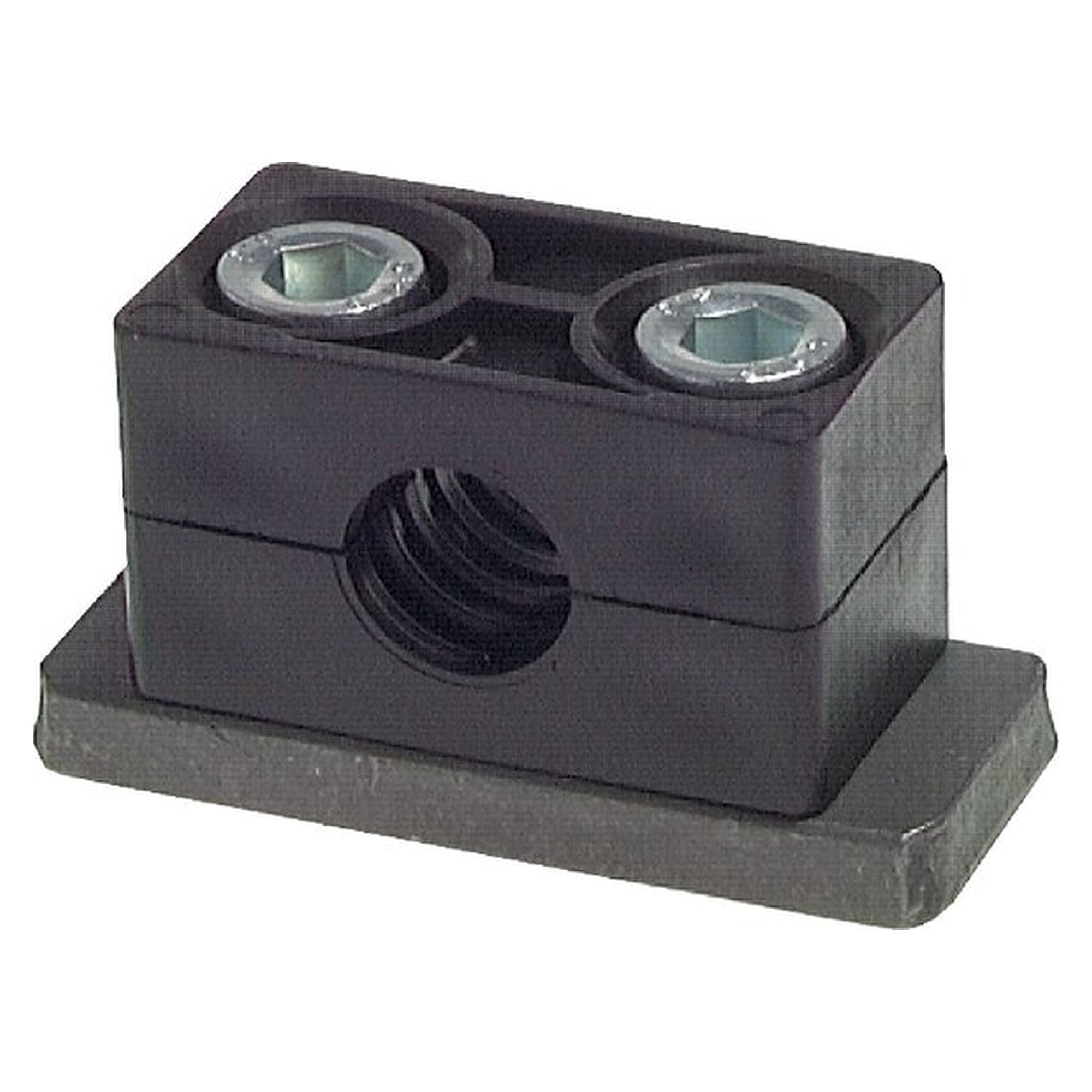 Pipe clamp DIN 3015 T2, weld plate, tube 33.7 mm, size 3, polypropylene