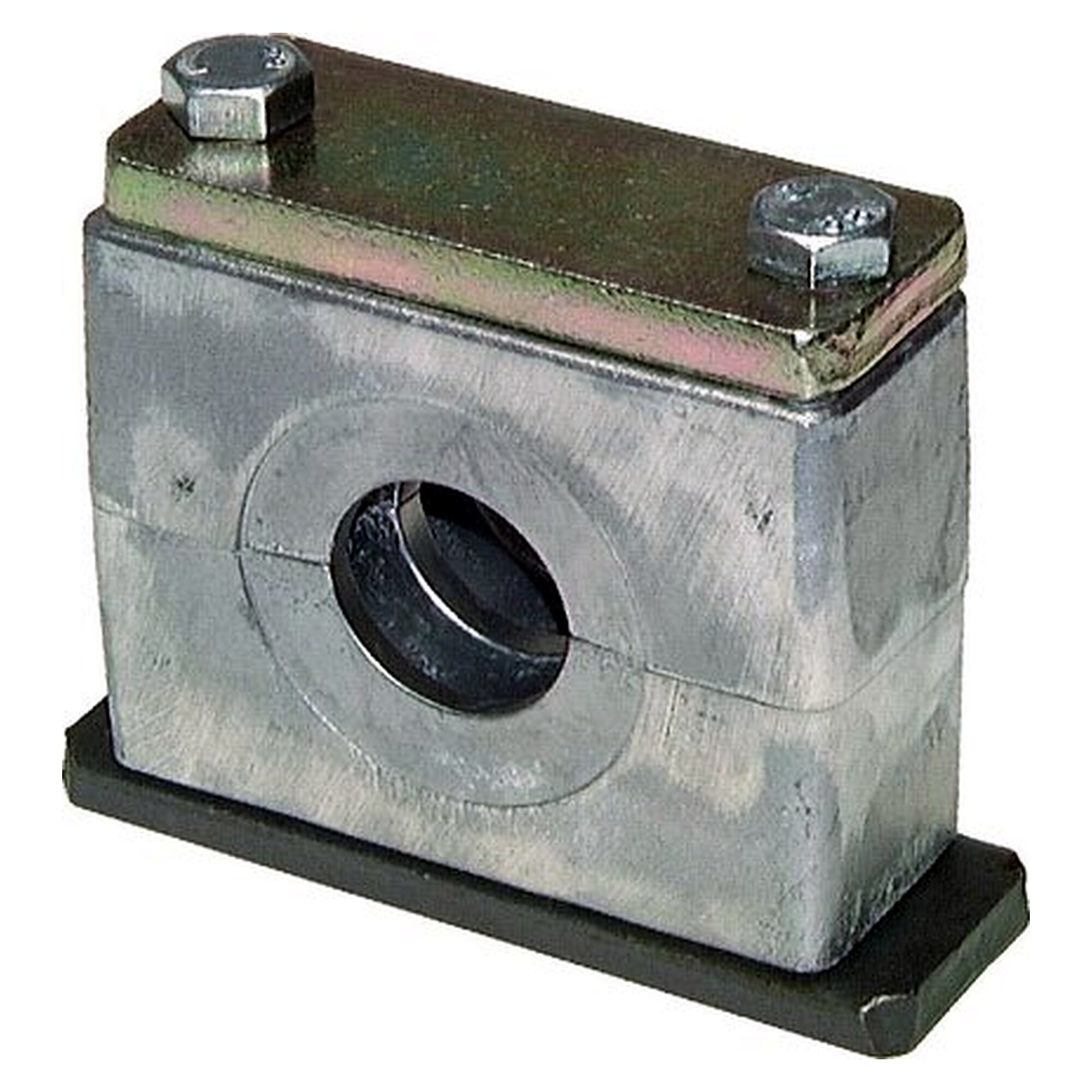 Pipe clamp DIN 3015 T2, aluminium with weld plate and cover plate, tube 15 mm, size 1