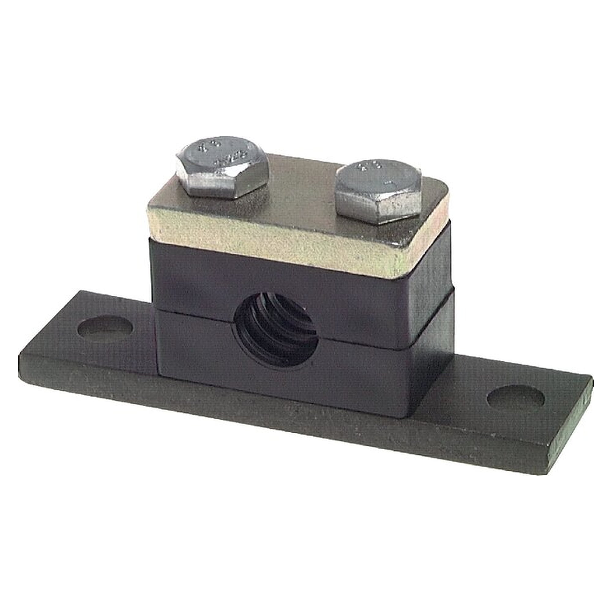 Rohrschelle DIN 3015 T2, lange Anschweißplatte und Deckplatte, Rohr 26,9 mm, Baugröße 2