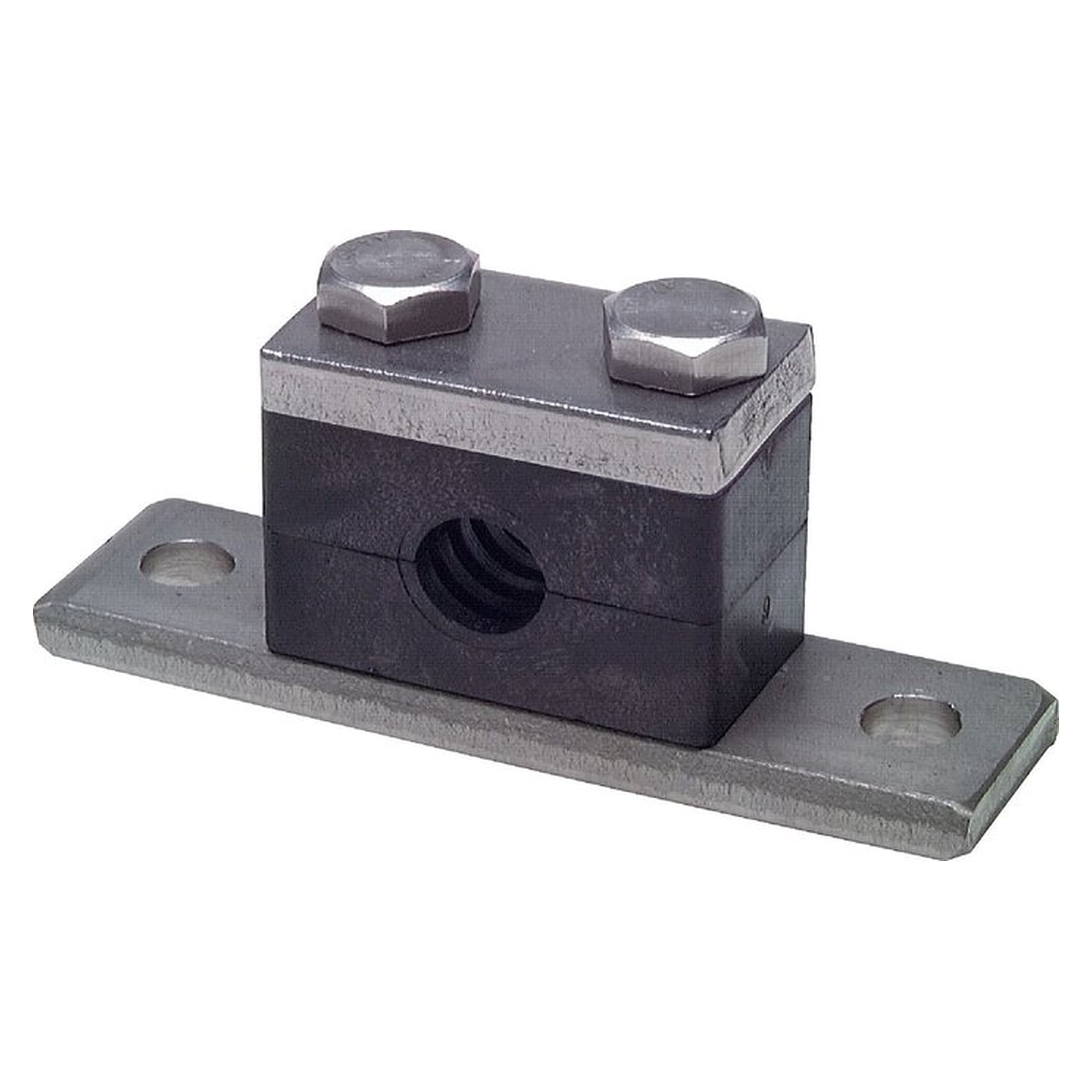 Edelstahl-Rohrschelle DIN 3015 T2, lange Anschweißplatte und Deckplatte, Rohr 30 mm, Baugröße 4
