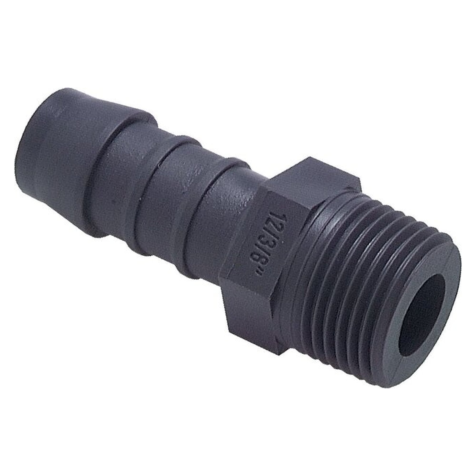 Threaded hose nozzle, R 1/2", hose connection 16 (5/8") mm, polyamide PA 6, width across flats 22 mm
