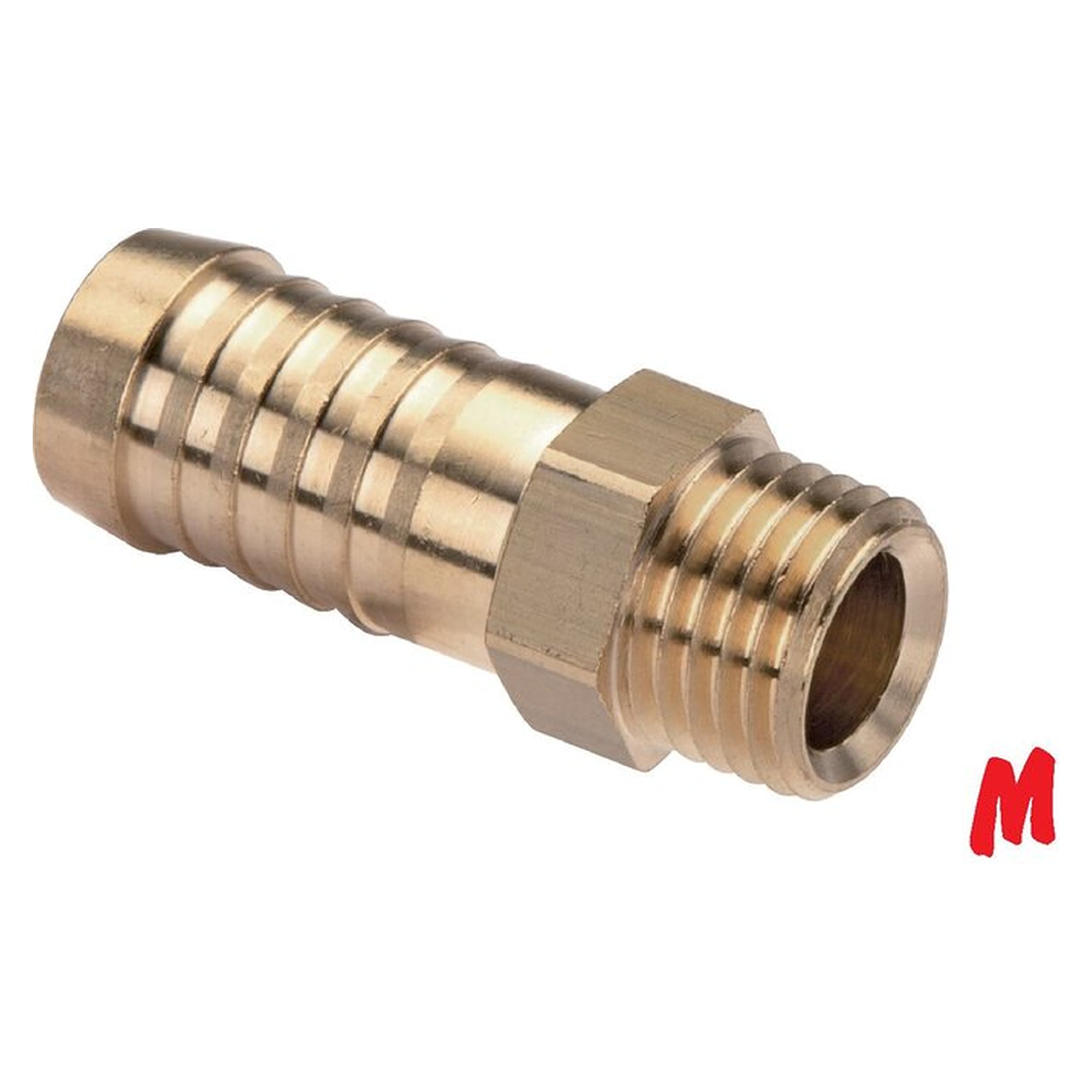 Threaded hose nozzle, M 12x1.5, hose connection 13 (1/2") mm, brass, width across flats 15 mm