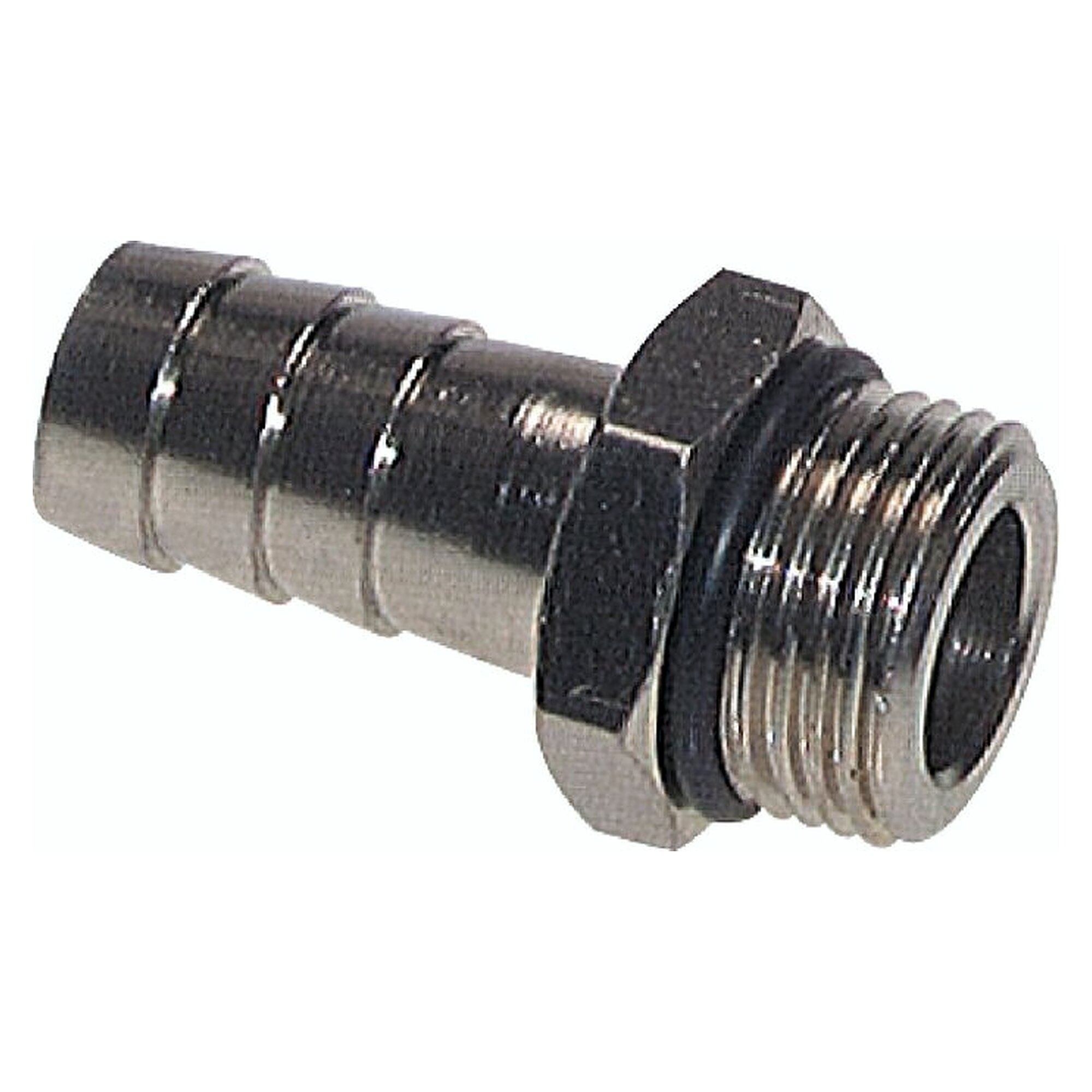 Gewindetülle, mit O-Ring, G 1/2", Schlauchanschluss 12 mm, Messing vernickelt