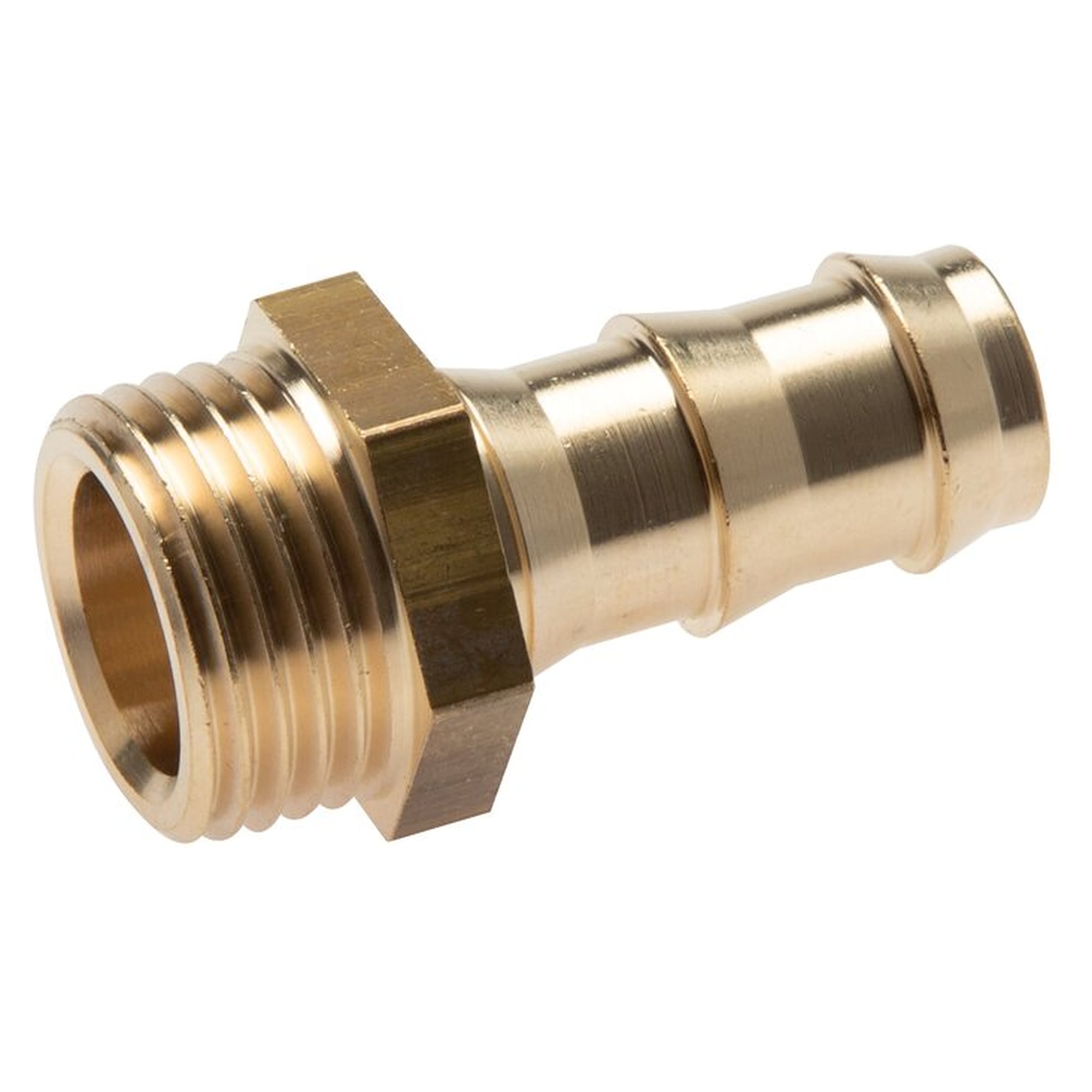 Push-in fitting, thread G 3/8", hose bore 9.5 mm, brass, for pipe and tube