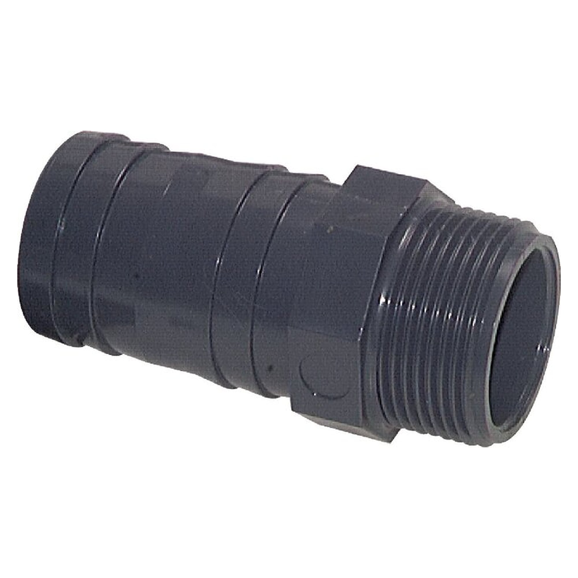 Threaded hose nozzle, G 1-1/2", length 89 mm, hose connection 40 mm, PVC-U