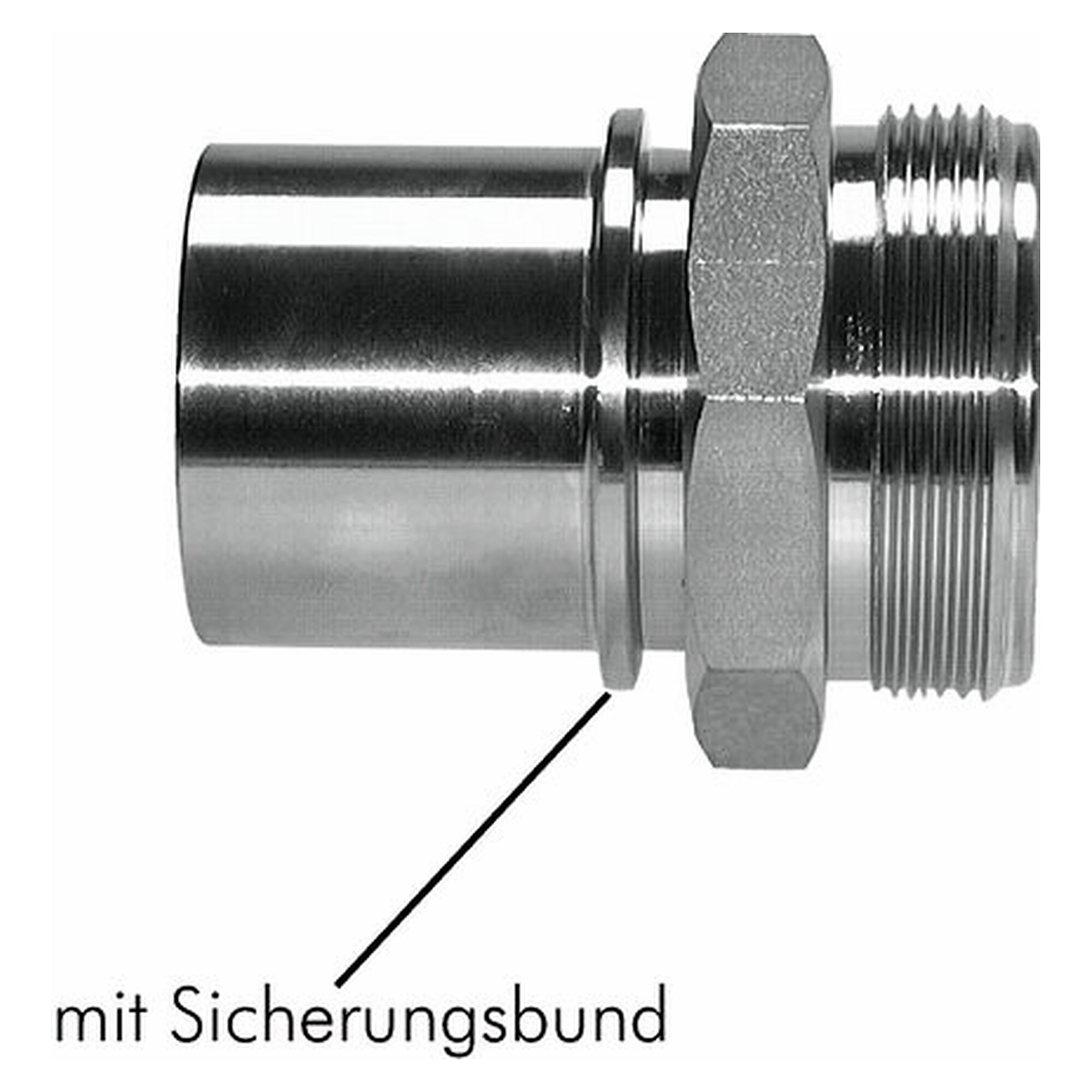 Gewindetülle, G 2", Schlauchanschluss 50 (2") mm, Edelstahl 1.4408